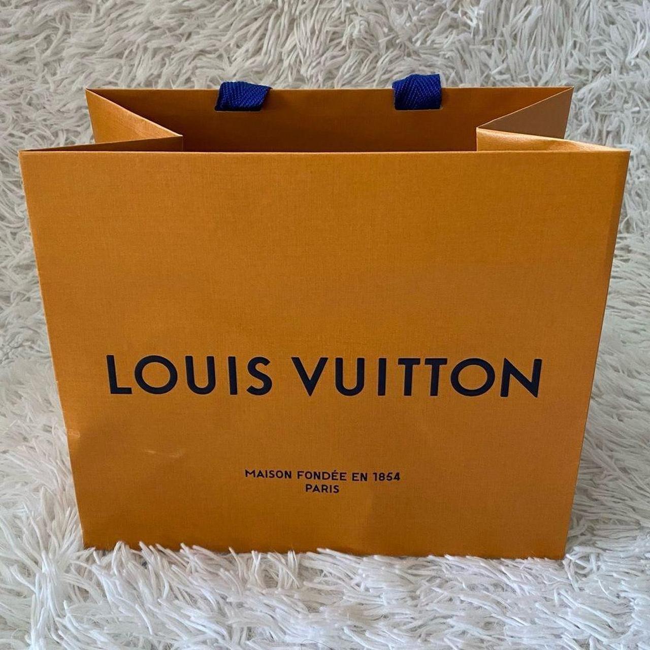 Louis Vuitton Small Orange and Blue Luxury Shopping... - Depop