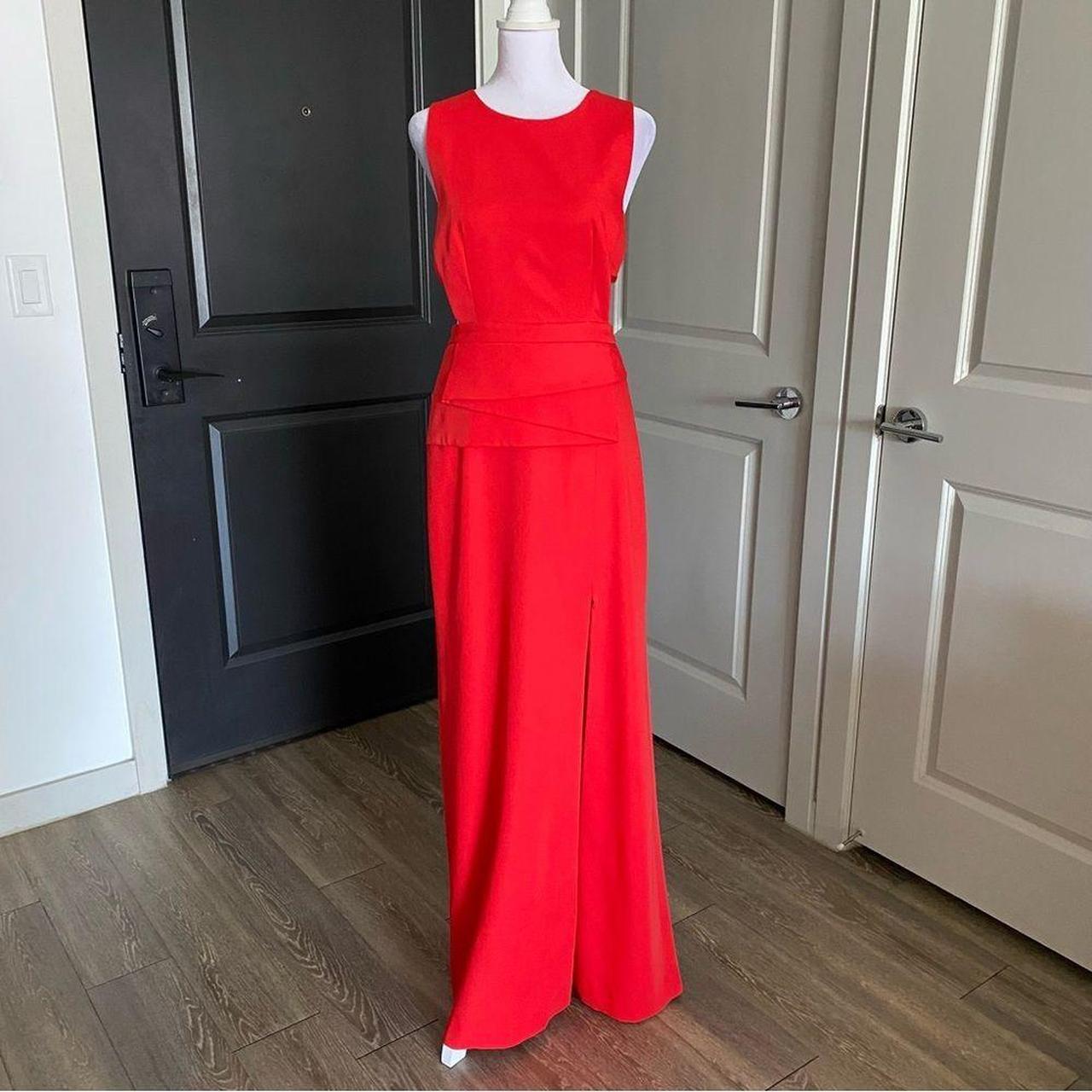 BCBGMaxAzria Kiara Poppy Red Maxi Gown With Side