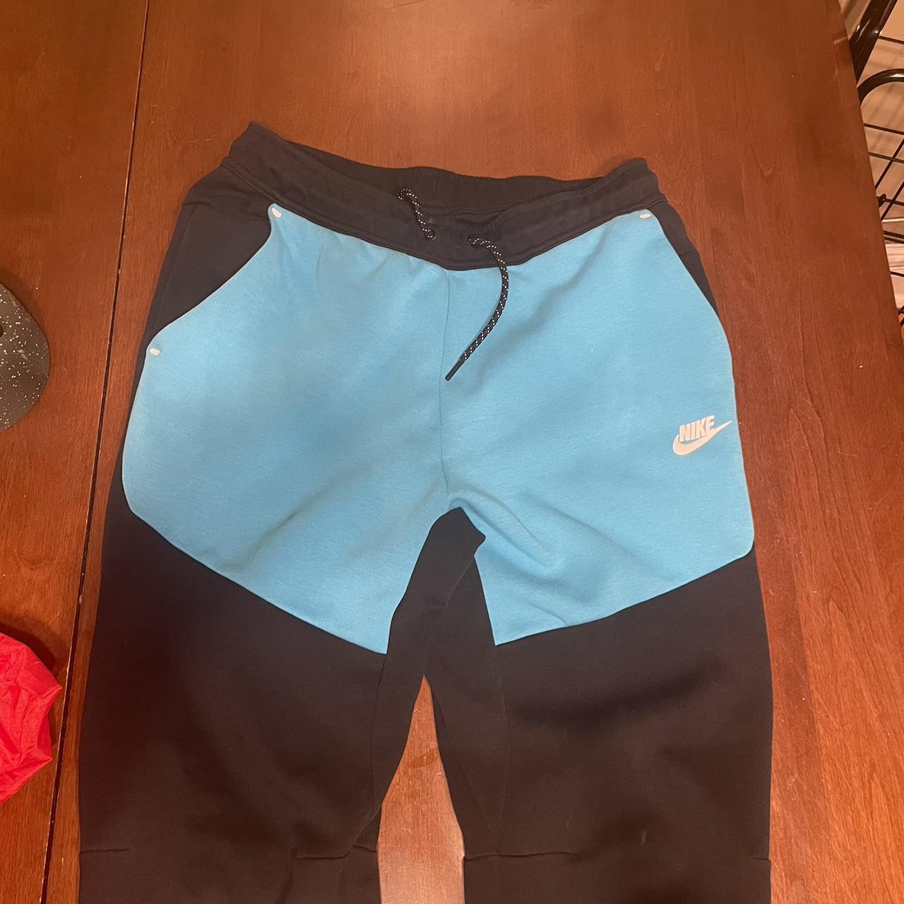 Nike Tech Pants Size Medium Black and Blue Need... - Depop