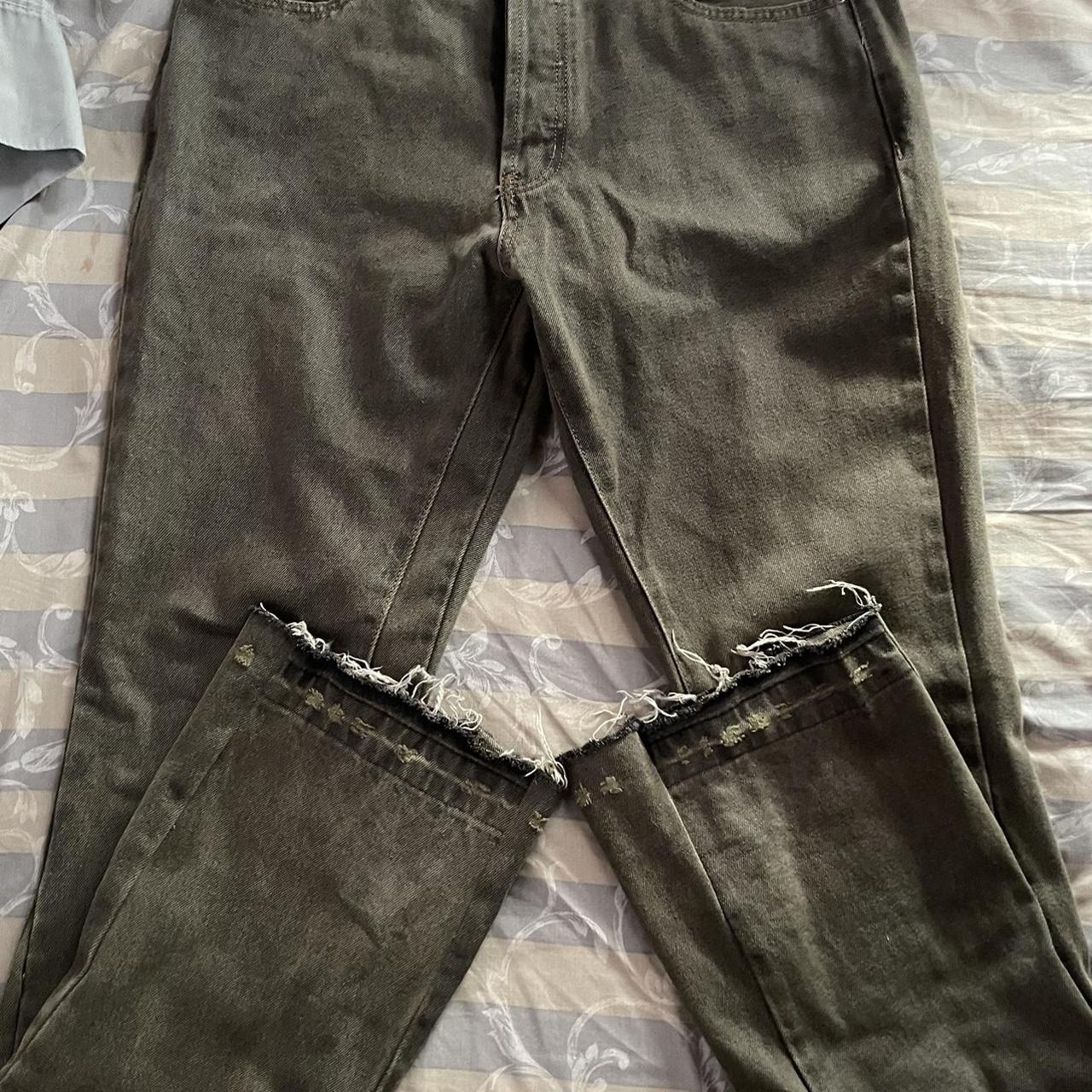 Men’s Size 31 Flared Jeans Mnml Greenish Grey Need... - Depop