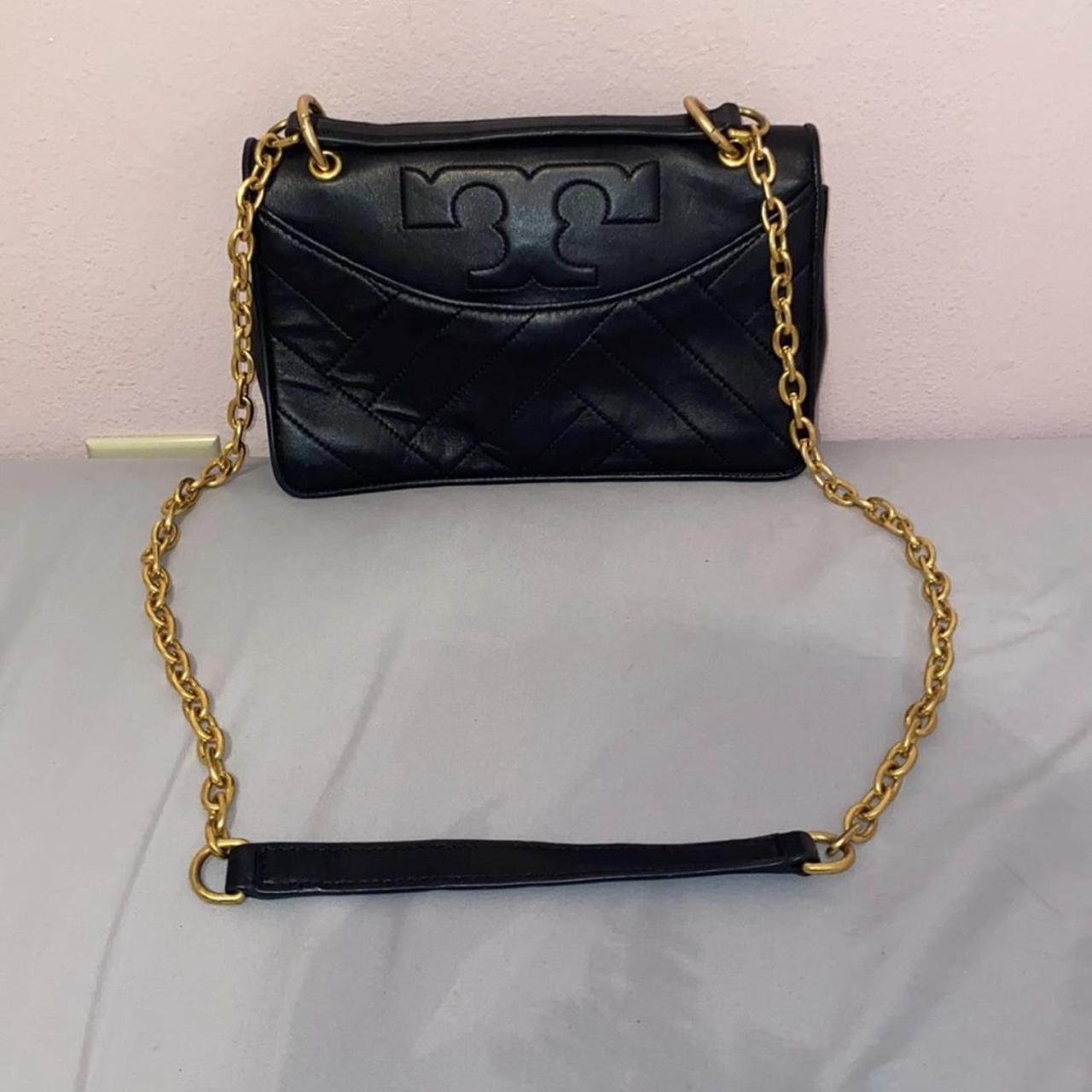 Tory Burch Leather Gold Chain Purse. - Depop