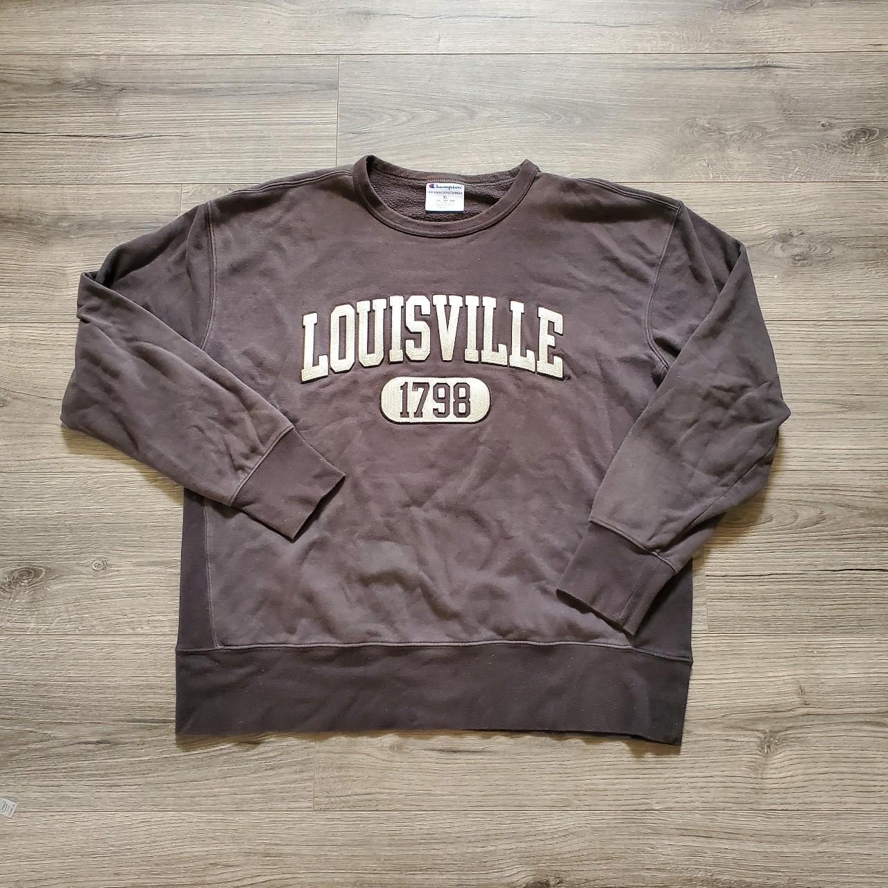 Louisville Cardinals Crew Neck Sweatshirt Embroidered Logos Men