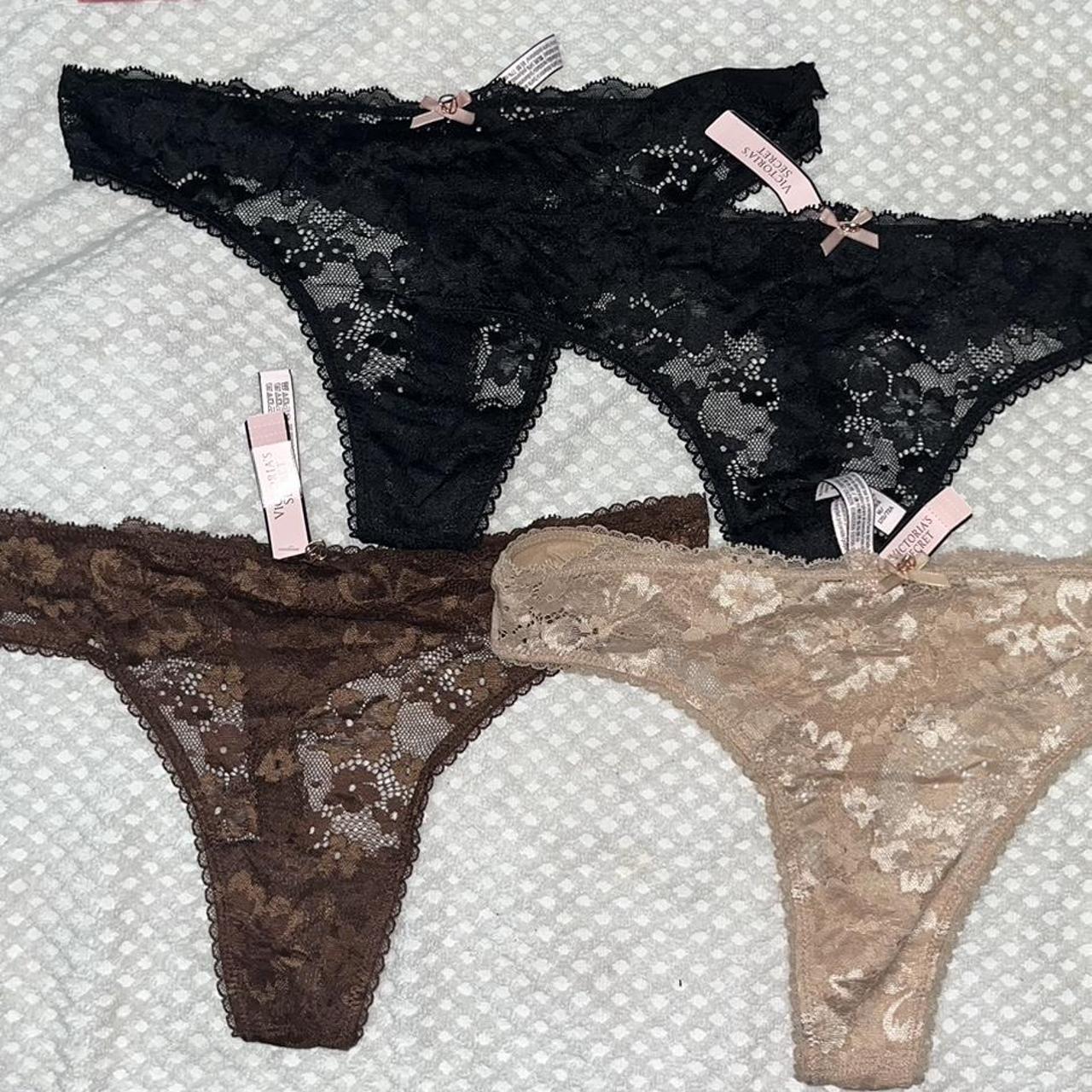 Victoria's Secret Women's Black and Brown Panties | Depop