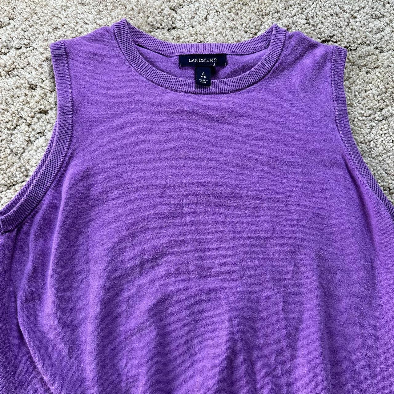 purple lands end sweatee vest, in great condition... Depop
