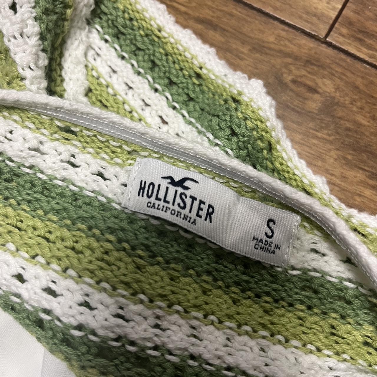 hollister green striped halter top brand new Depop