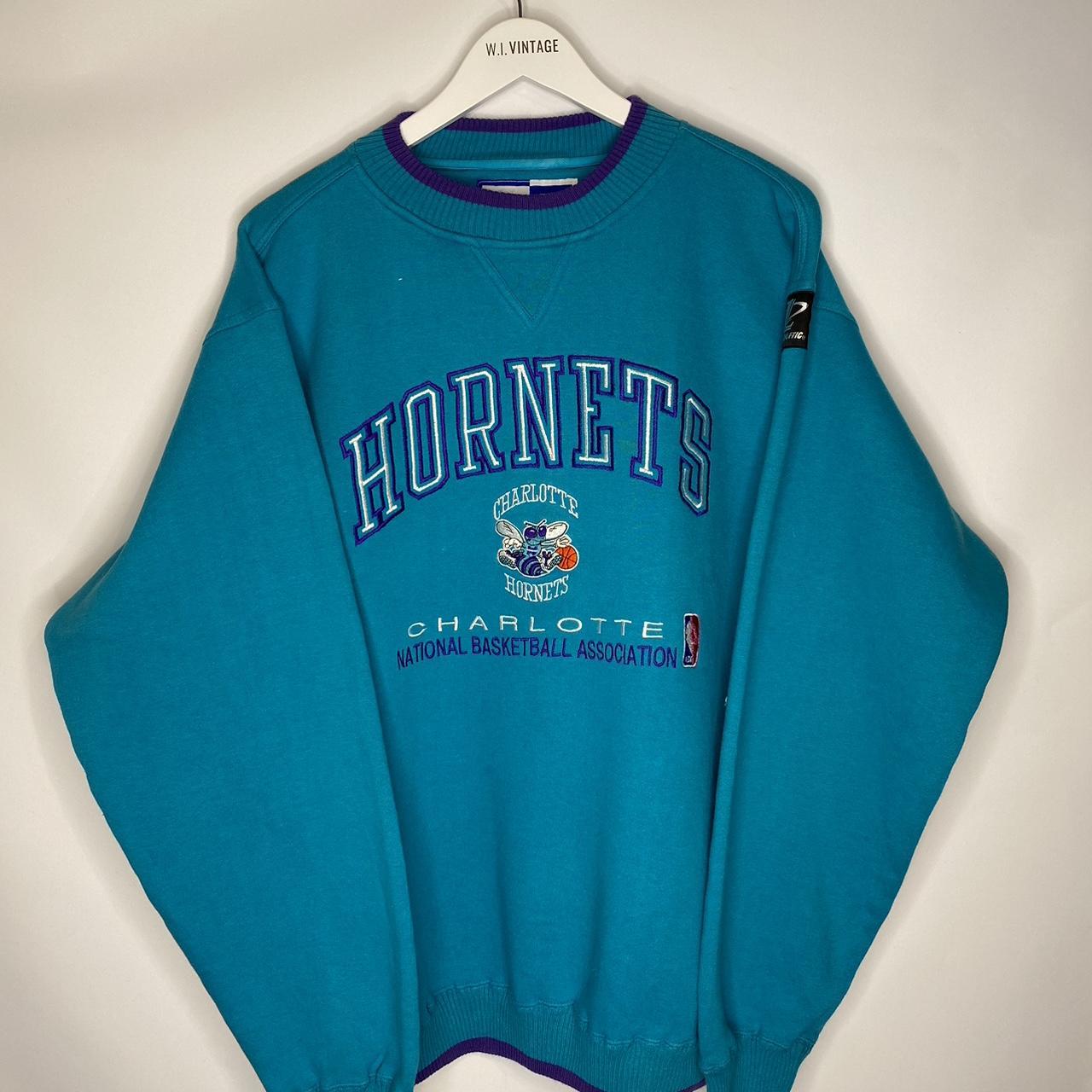 Vintage Logo Athletic NBA Charlotte Hornets Sweater Depop