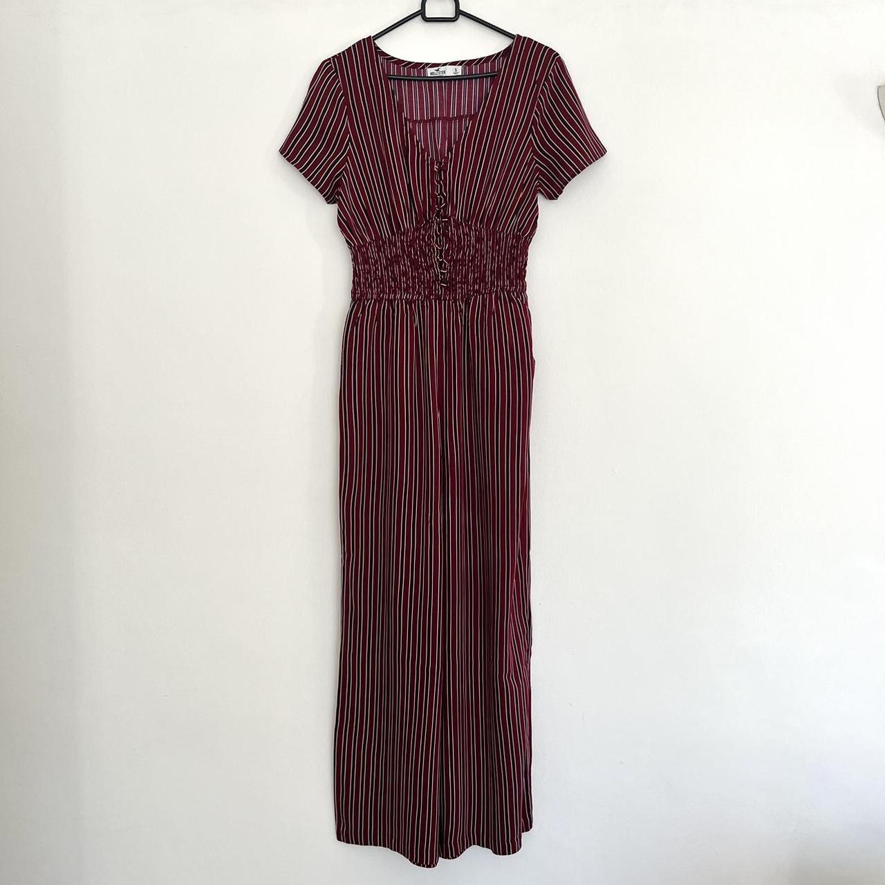 Hollister stripe jumpsuit size S Gorgeous maroon