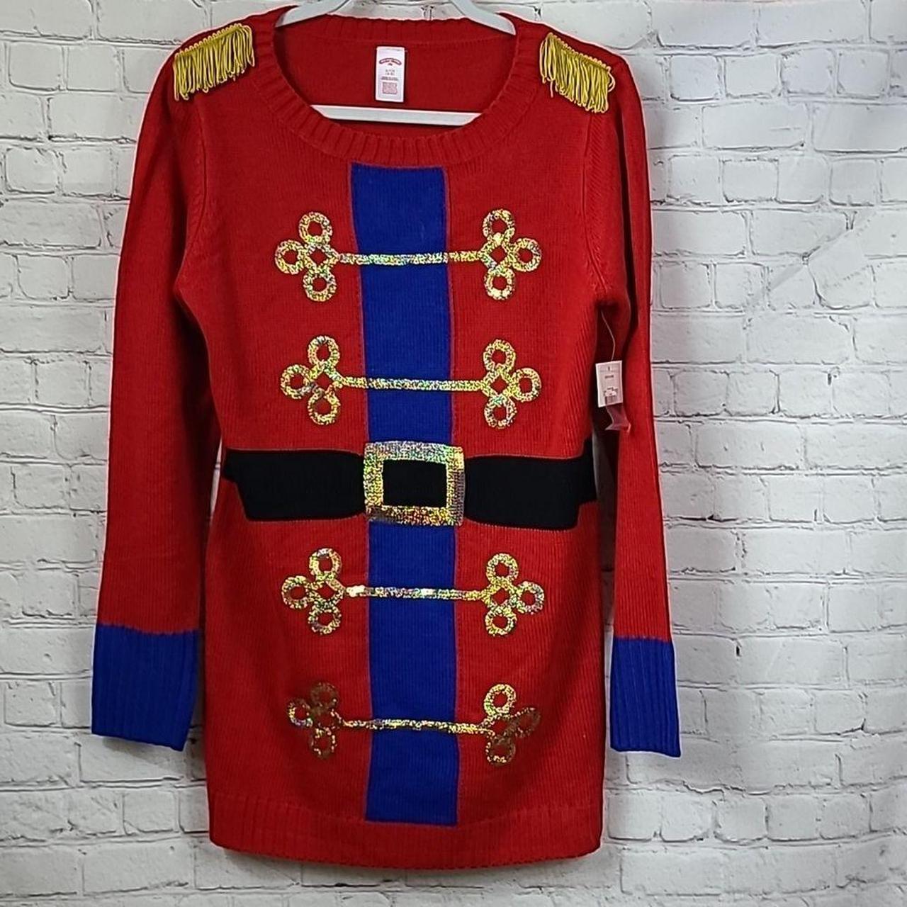 NWT Formal Nutcracker Sweater Dress Red Sequin... Depop