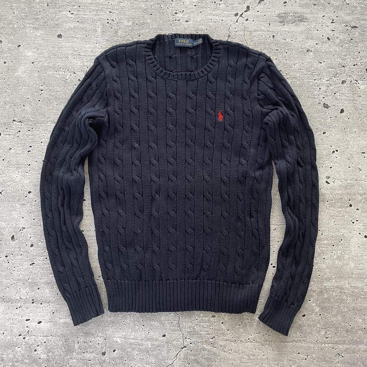 Vintage Y2K Polo Ralph Lauren cable knit Sweater... - Depop