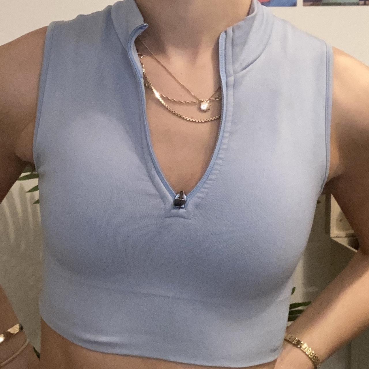 Tala Zahara medium support sports bra with half zip in brown