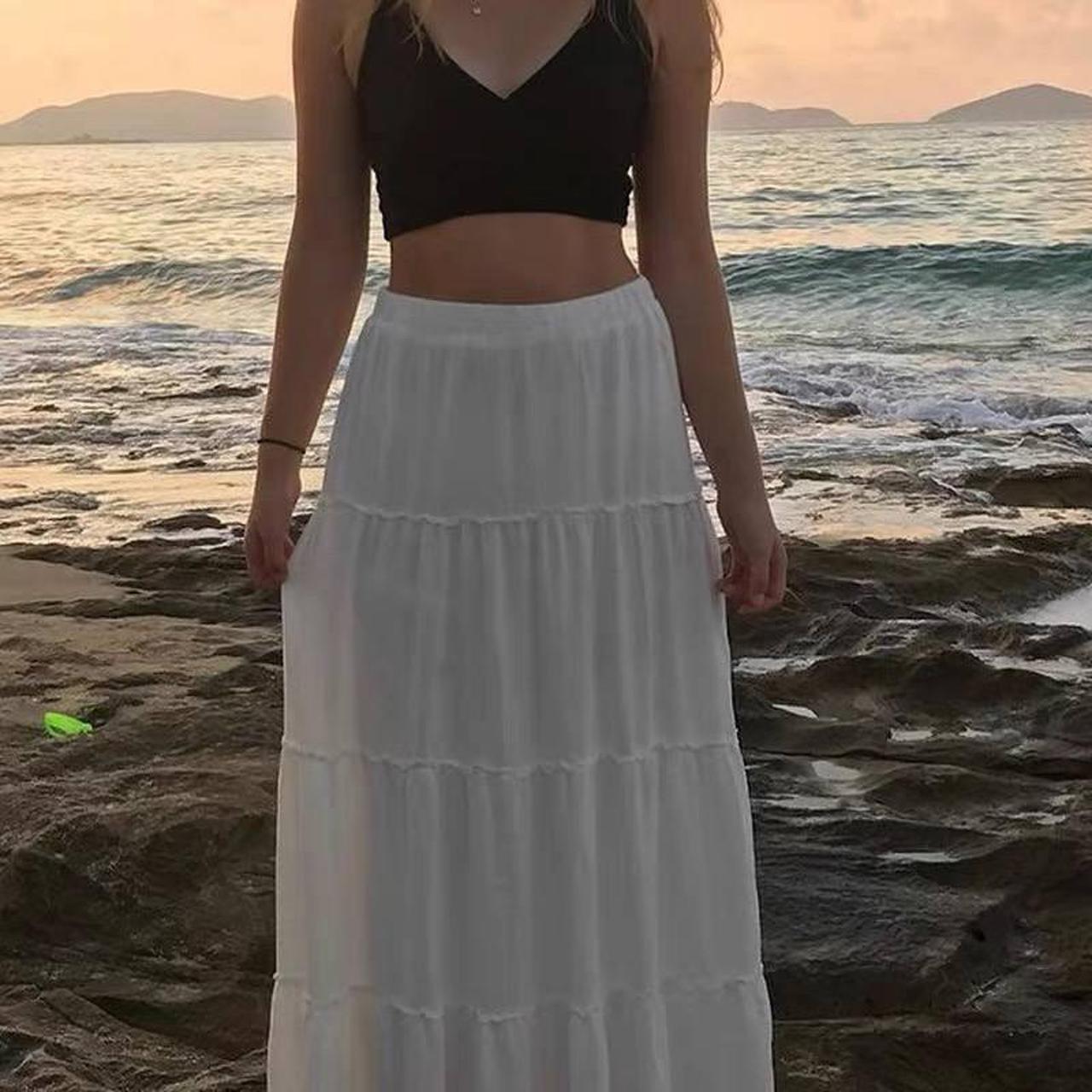 brandy melville izzy long midi skirt available in... Depop