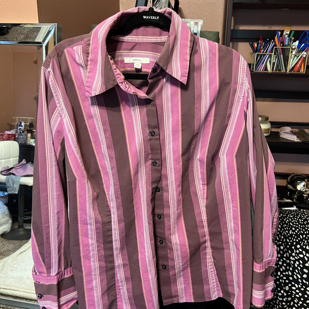 Women's Pink and Burgundy Shirt