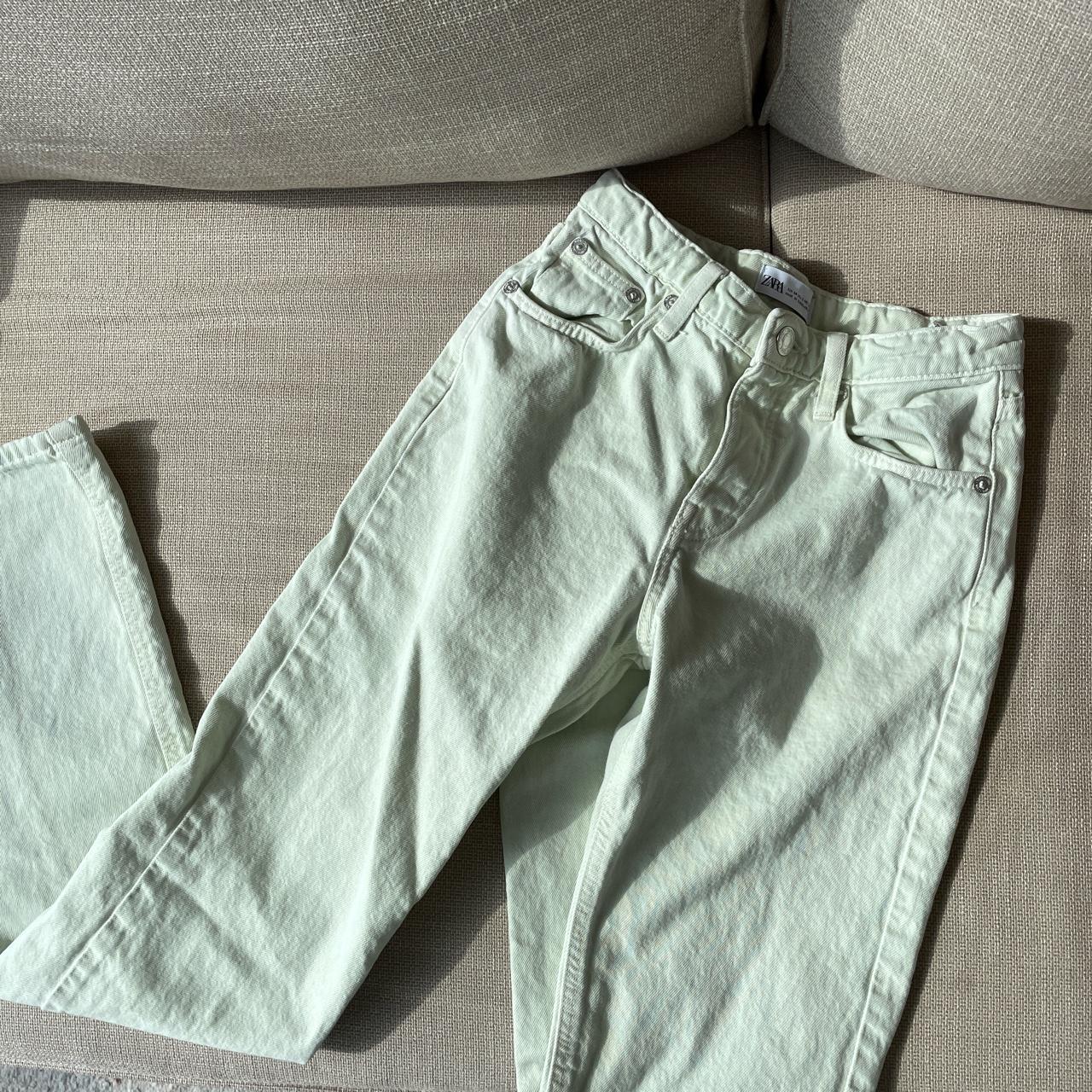 Zara size 2 light green jeans Fits a true size 2... Depop