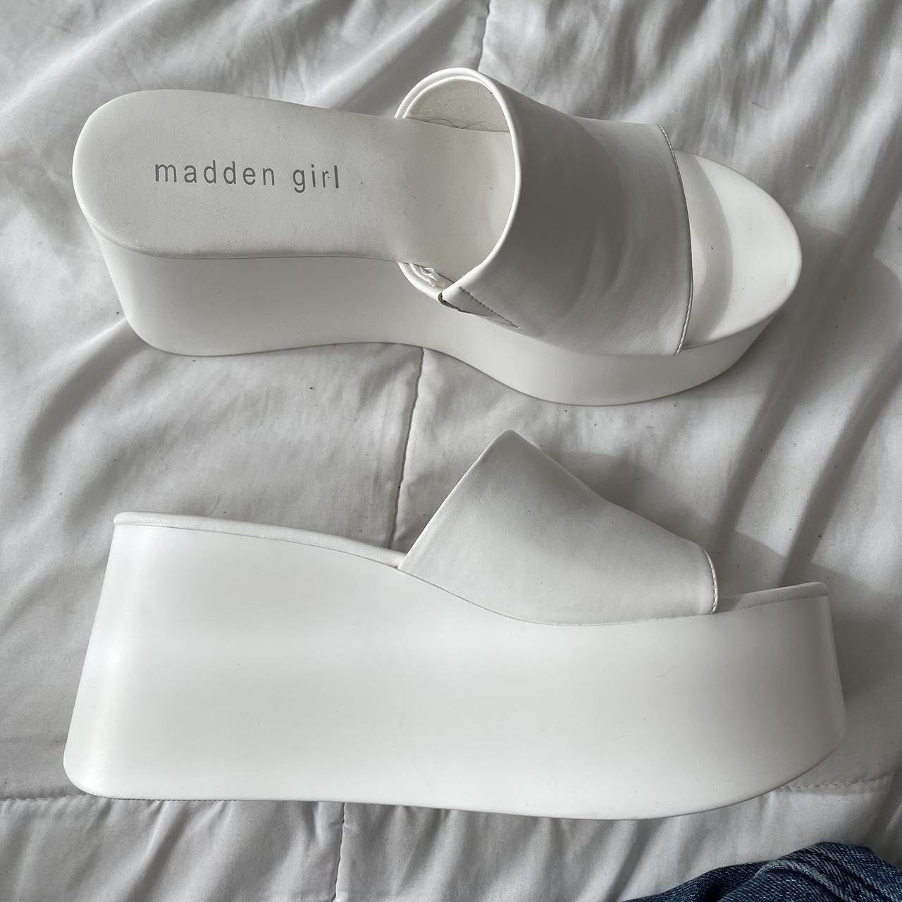 Madden Girl Women's White Sandals Depop