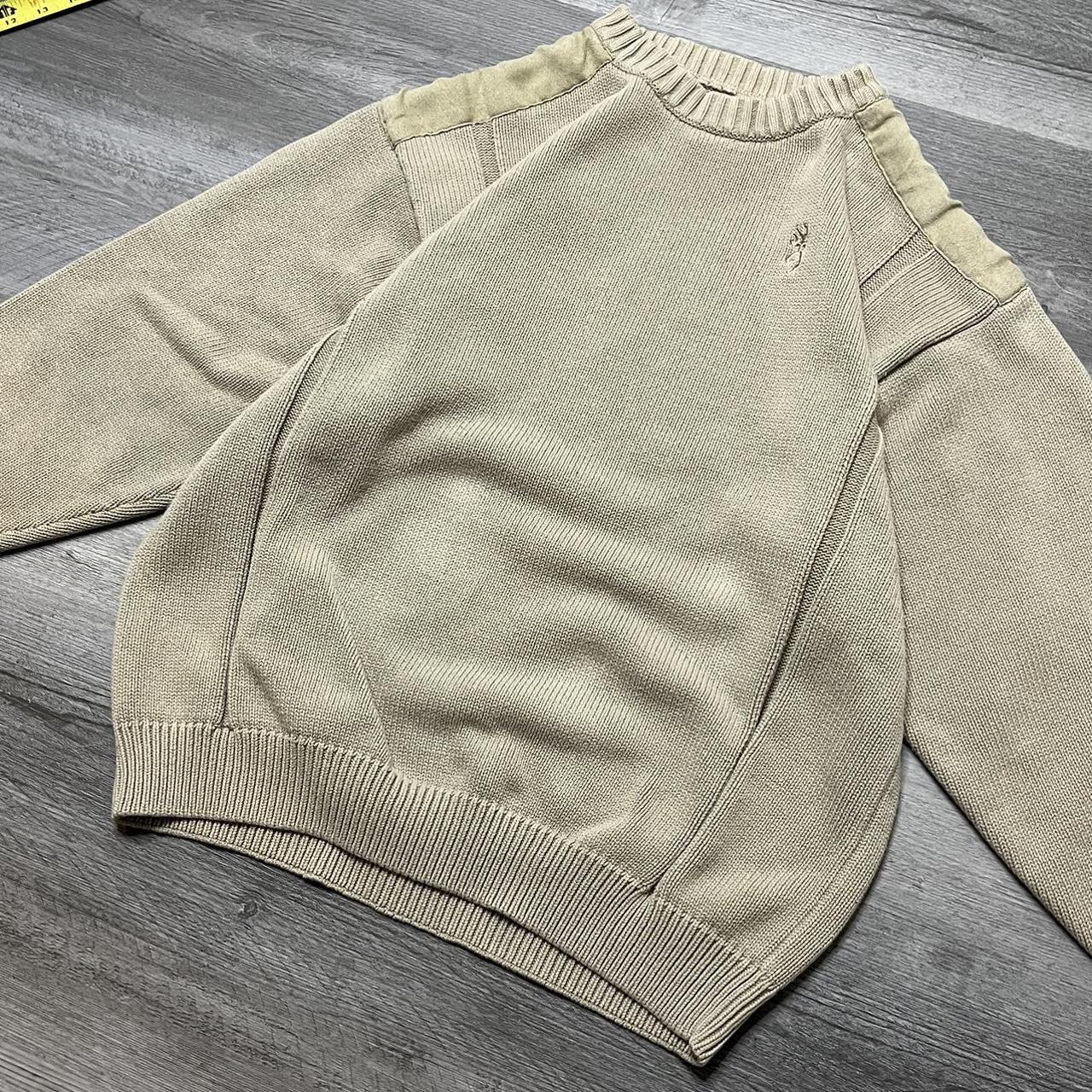 Super heavy browning Cream colored sweater with... - Depop