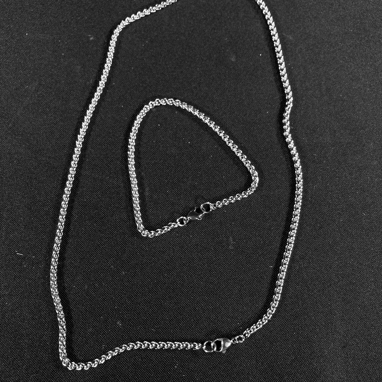 Chain + Bracelet Mens wheat chain CUSTOM... Depop