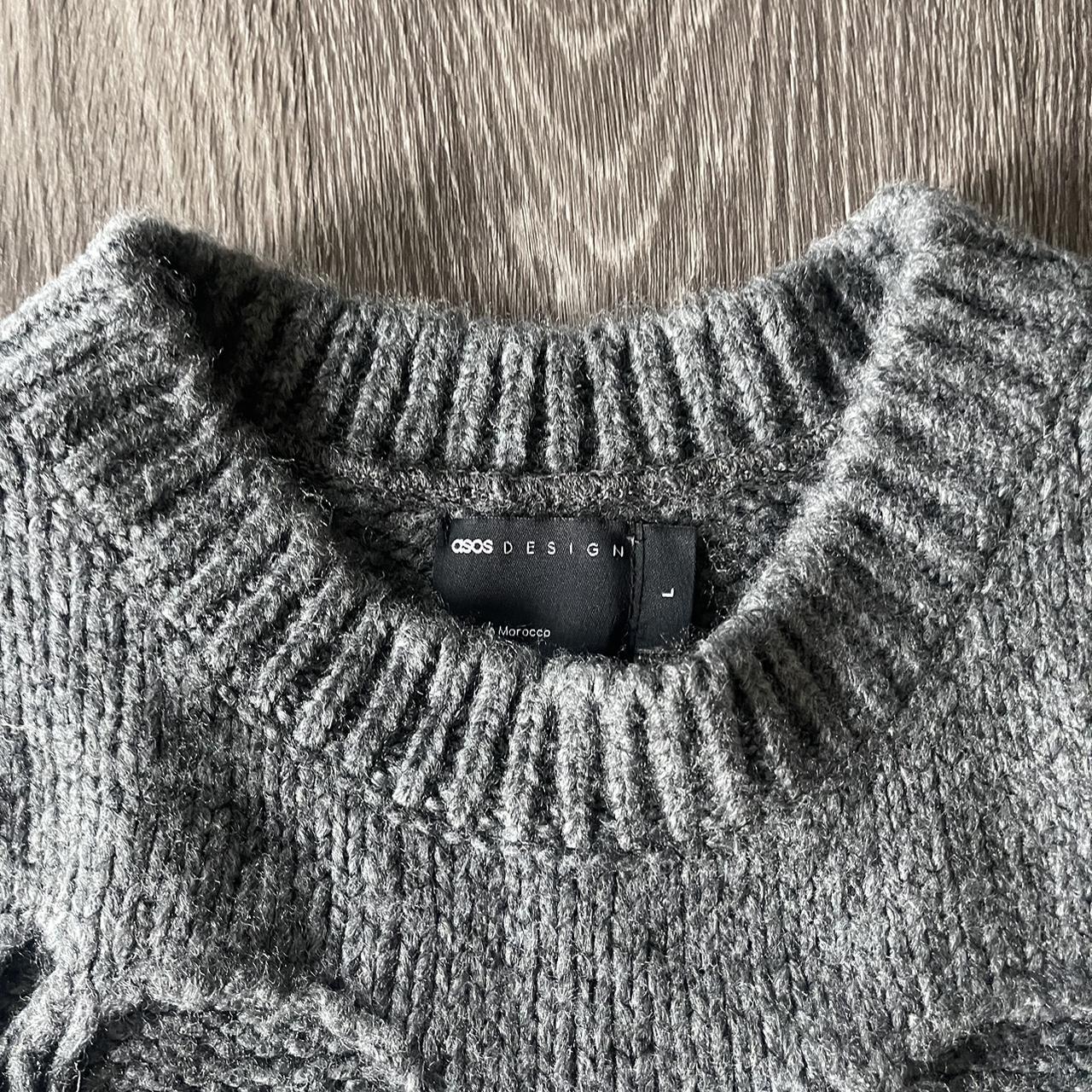 ASOS distressed sweater in grey Brand new with no... - Depop