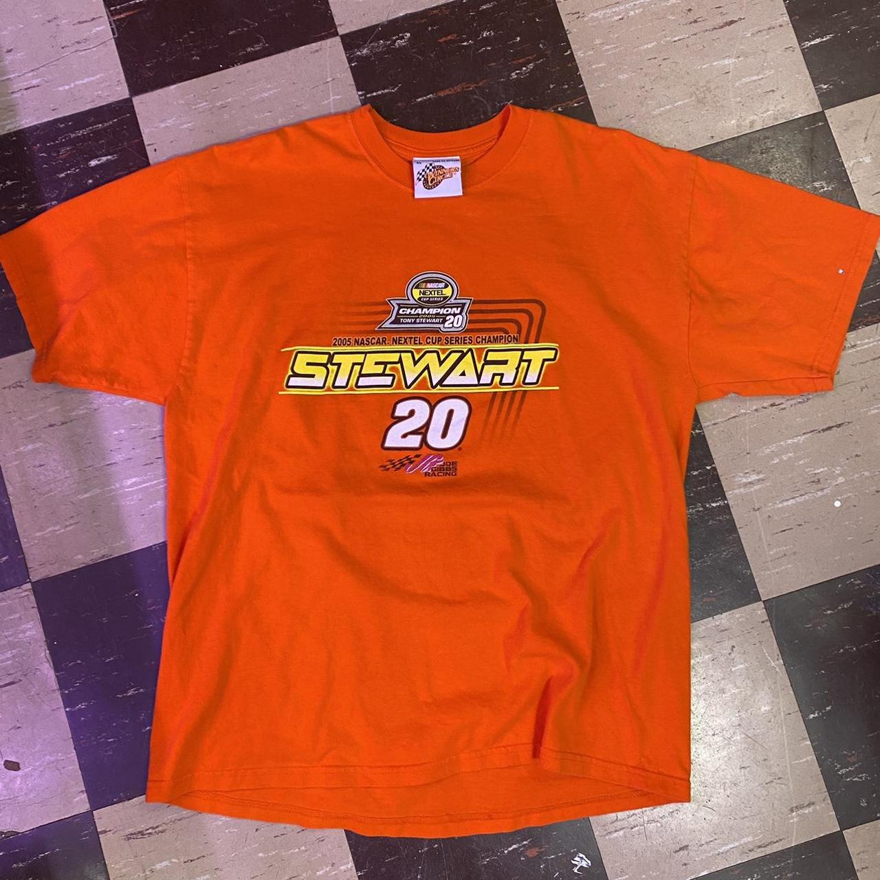 NASCAR Men's Orange and Yellow T-shirt | Depop