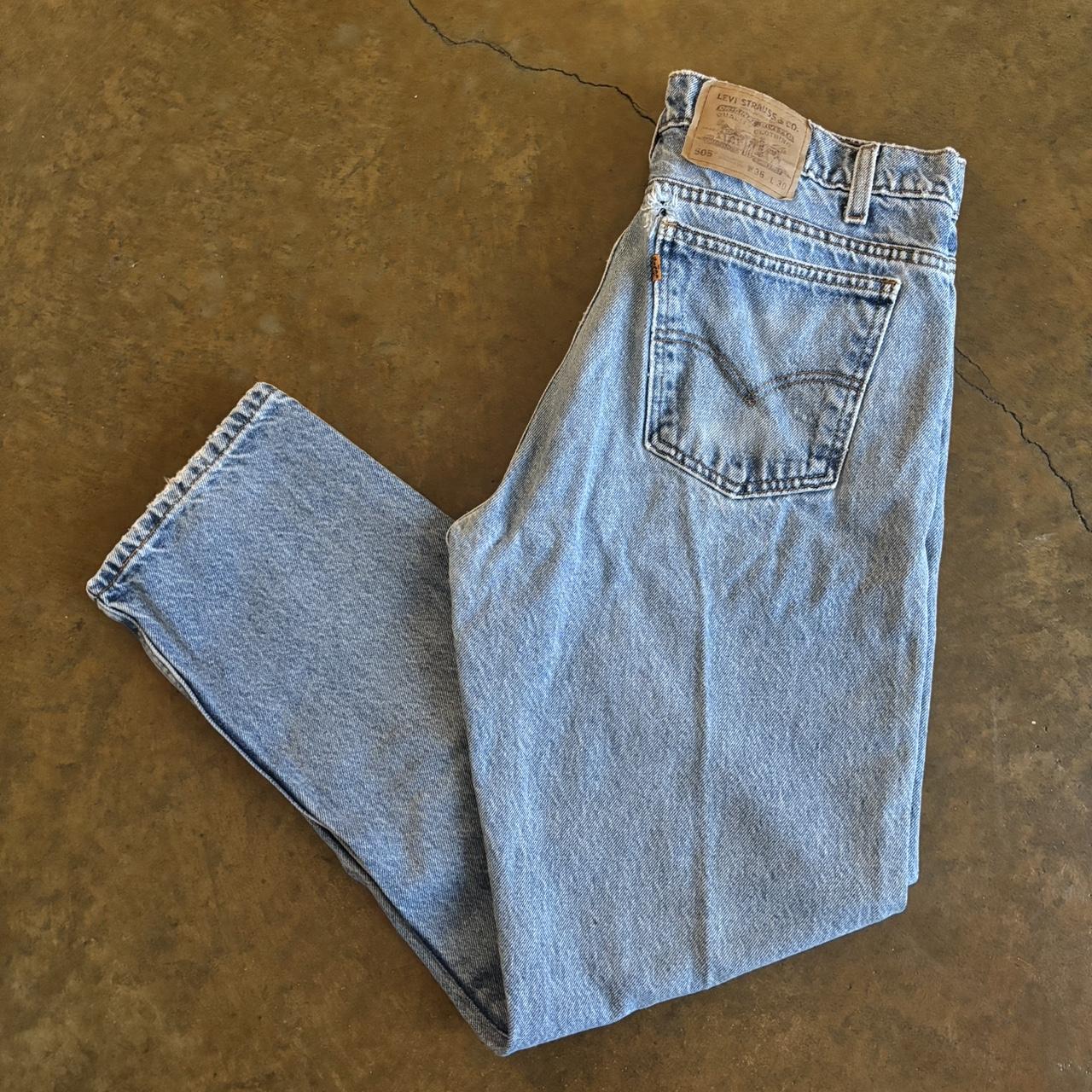 Vintage Orange Tab Levi's Light Wash Blue Jeans | Depop