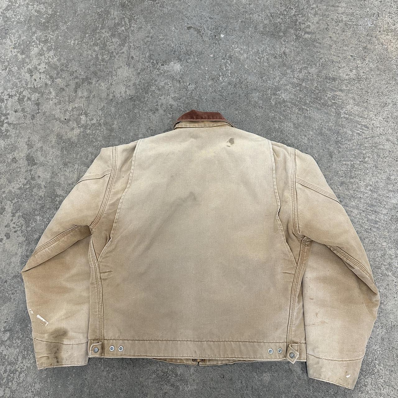 Carhartt Perfectly Faded Tan Detroit Jacket Size... - Depop