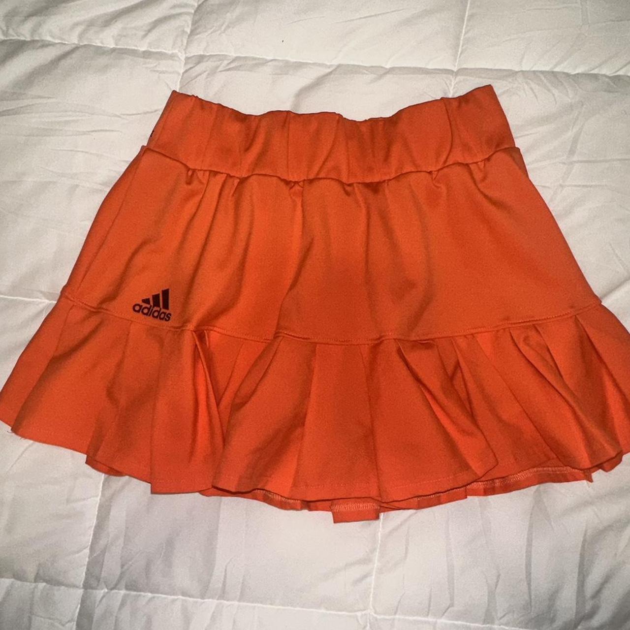 Adidas Primeblue Orange Tennis Skirt Size Medium In... Depop