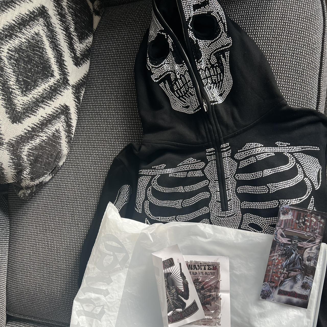 GUAPI Obsidian Black Skeleton Hoodie Limited | Depop