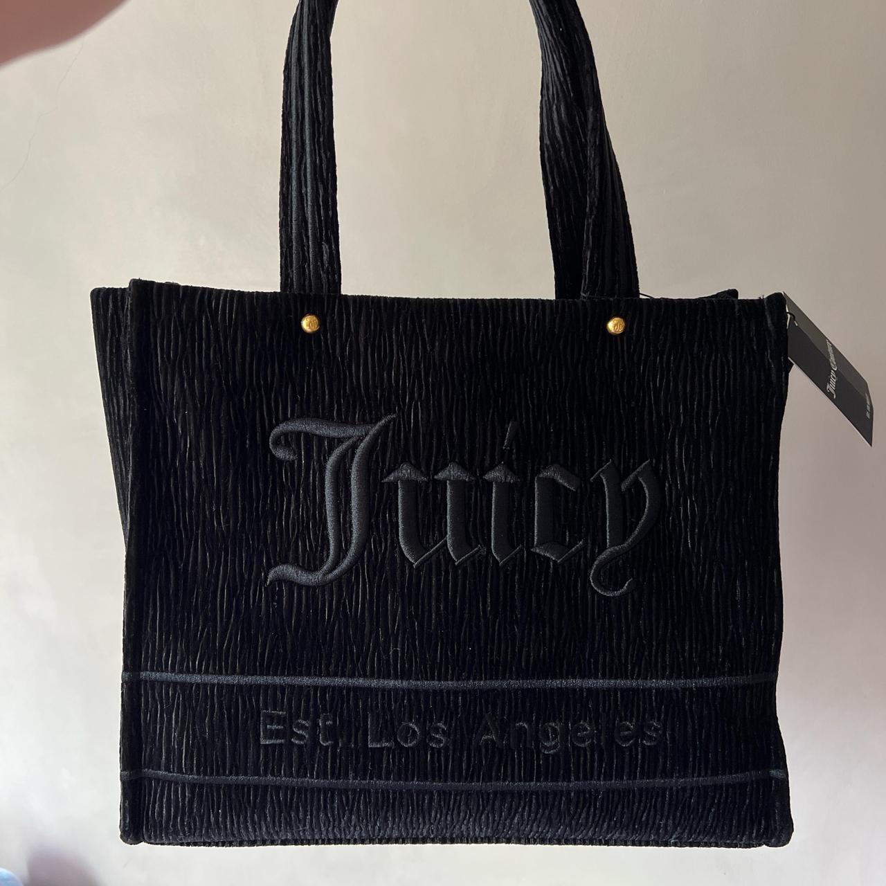完売前に【JUICY COUTURE】Iris ベルベット トートバッグ 3色 Juicy couture Iris large shopping crinkled velvet | Depop