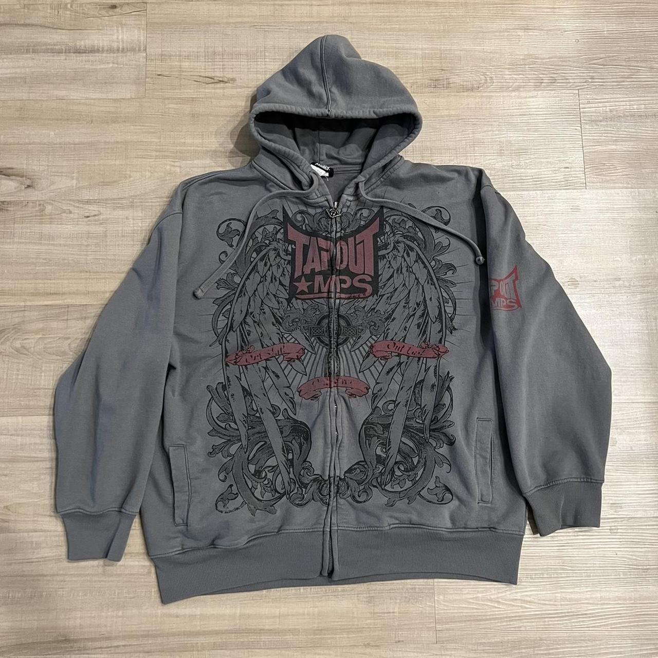 Men's Grey and Red Hoodie | Depop