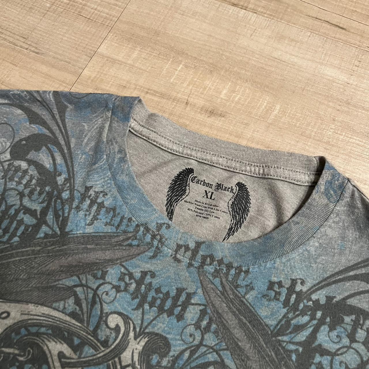 Carbon Men's Blue and Grey T-shirt (3)