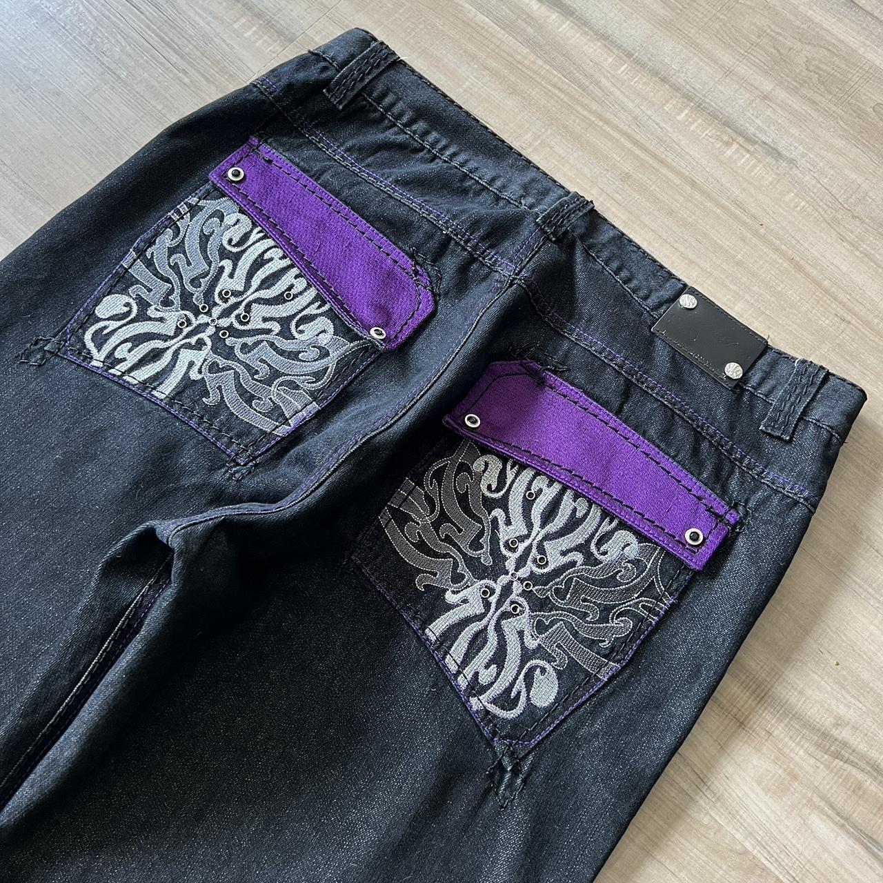Men's Black and Purple Jeans | Depop