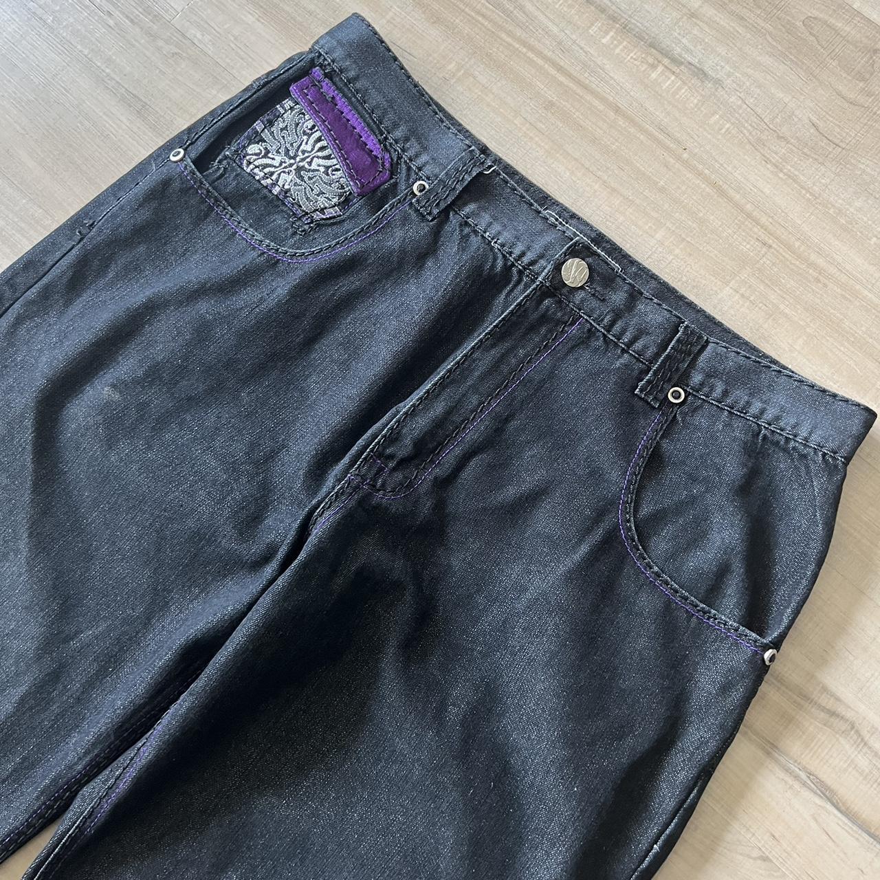 Men's Black and Purple Jeans | Depop