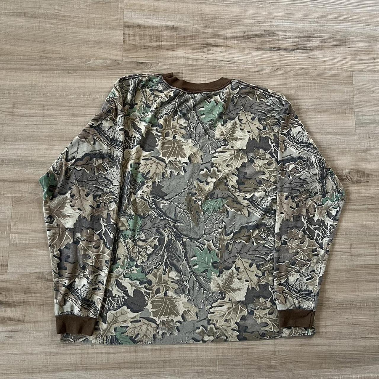 90s y2k grunge real tree forest camo long sleeve... - Depop