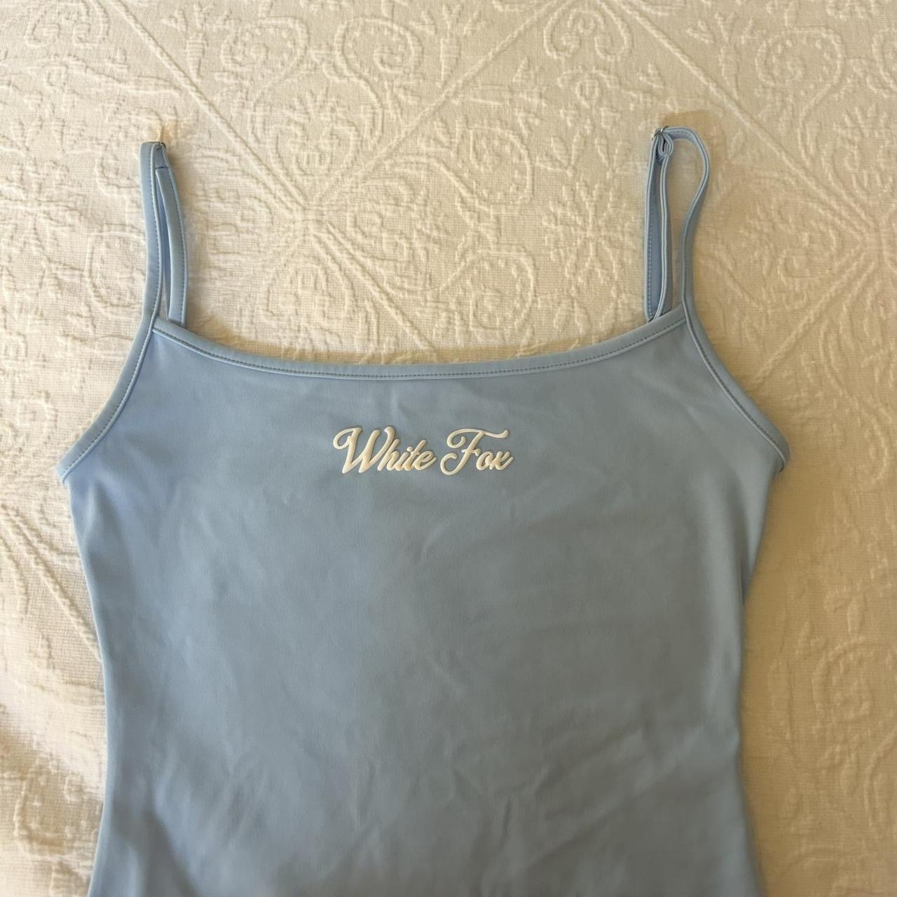 WHITE FOX singlet in ice melt - size: small - fit:... - Depop