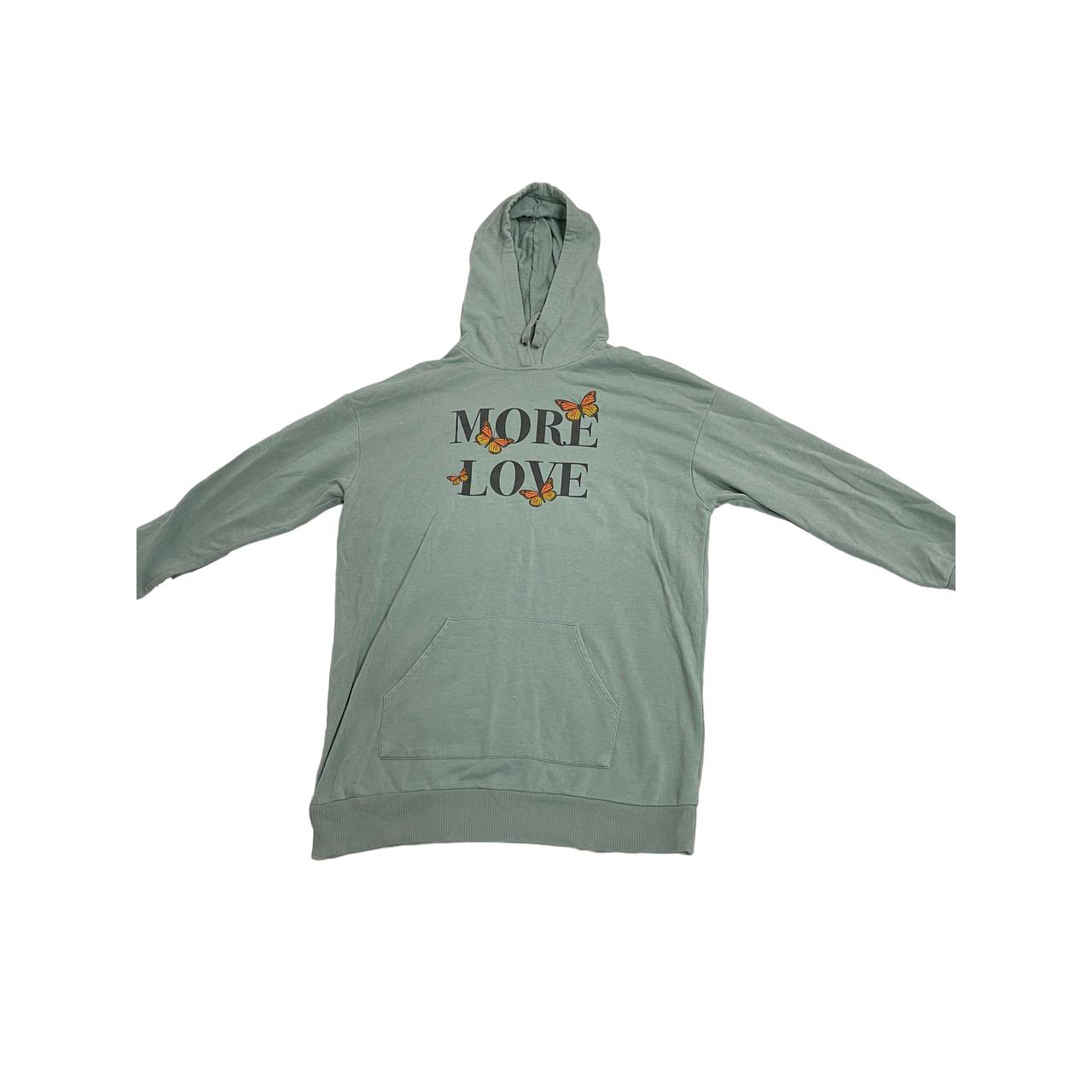 No boundaries LG light green “more love” hoodie. In - Depop