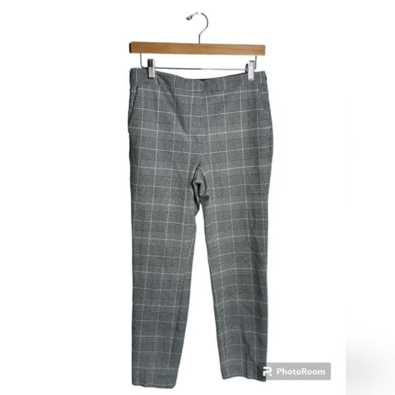 ZARA Grey Checked Plaid High Waisted Skinny Kick Flare Ankle Lenghth  Trousers 8 | eBay