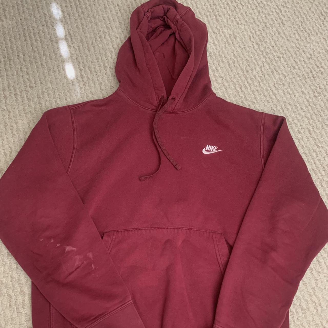 nike repeat tape hoodie burgundy