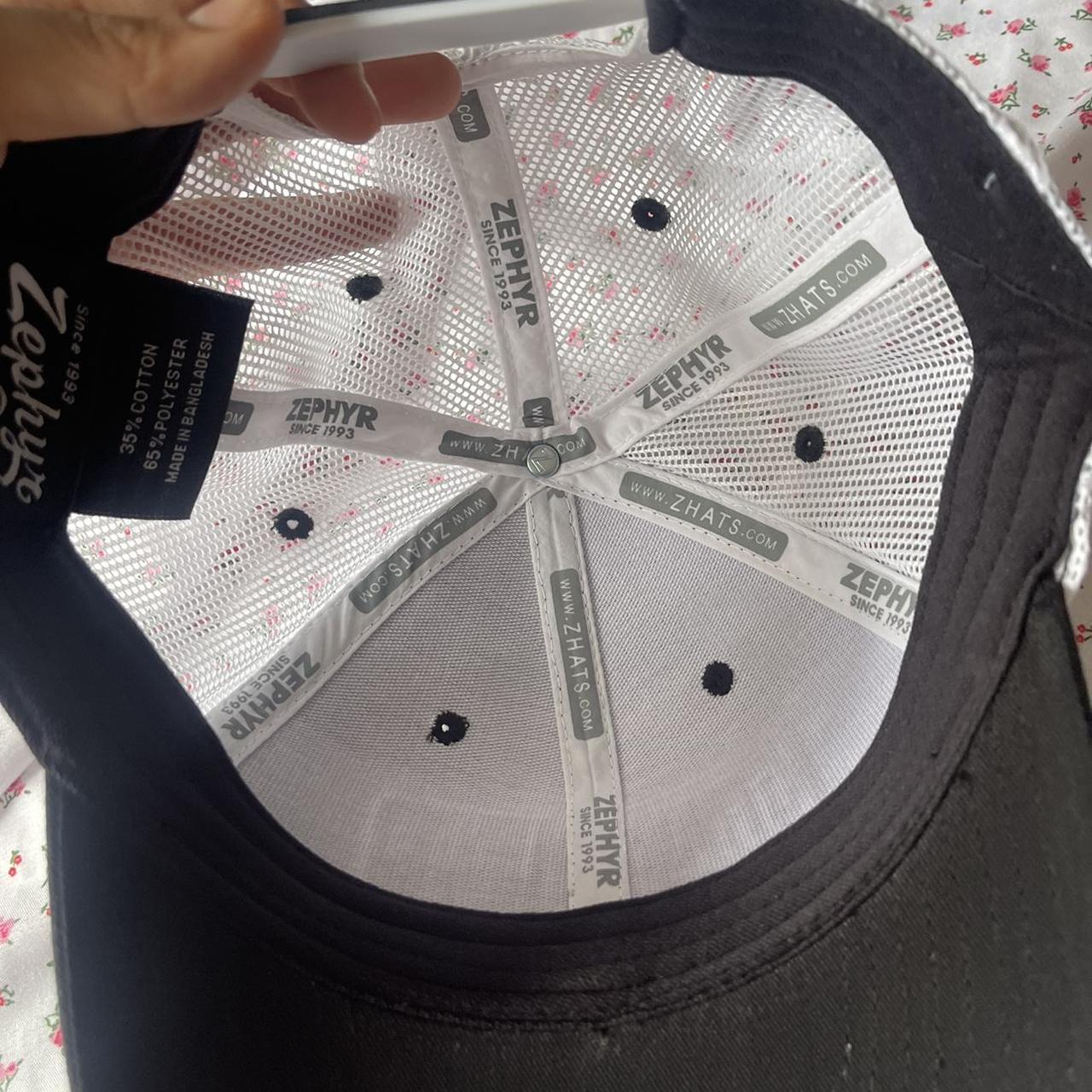 Zephyr Men's Black and White Hat Depop