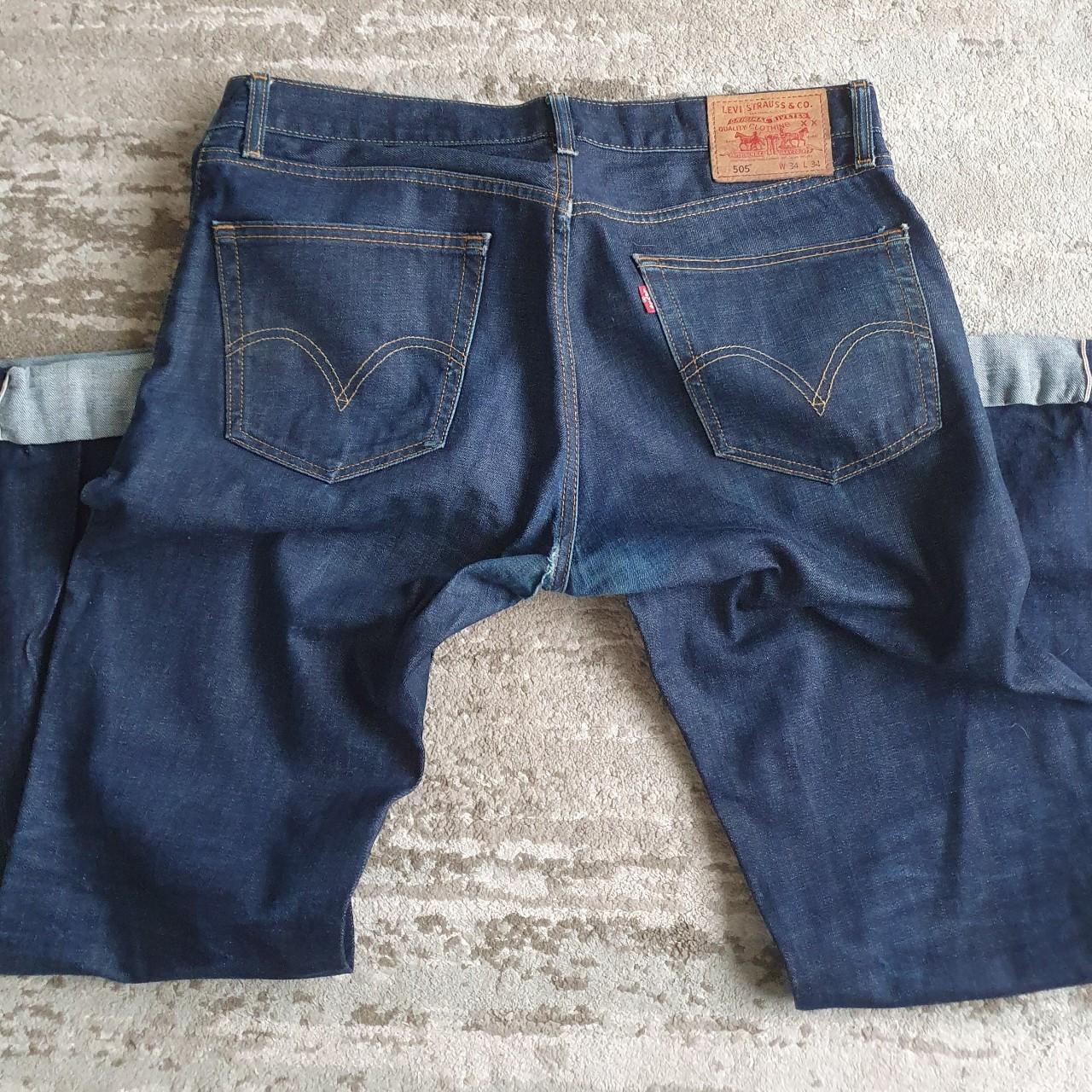 Levi's 505 Selvedge, 34x34, dark indigo in colour... - Depop