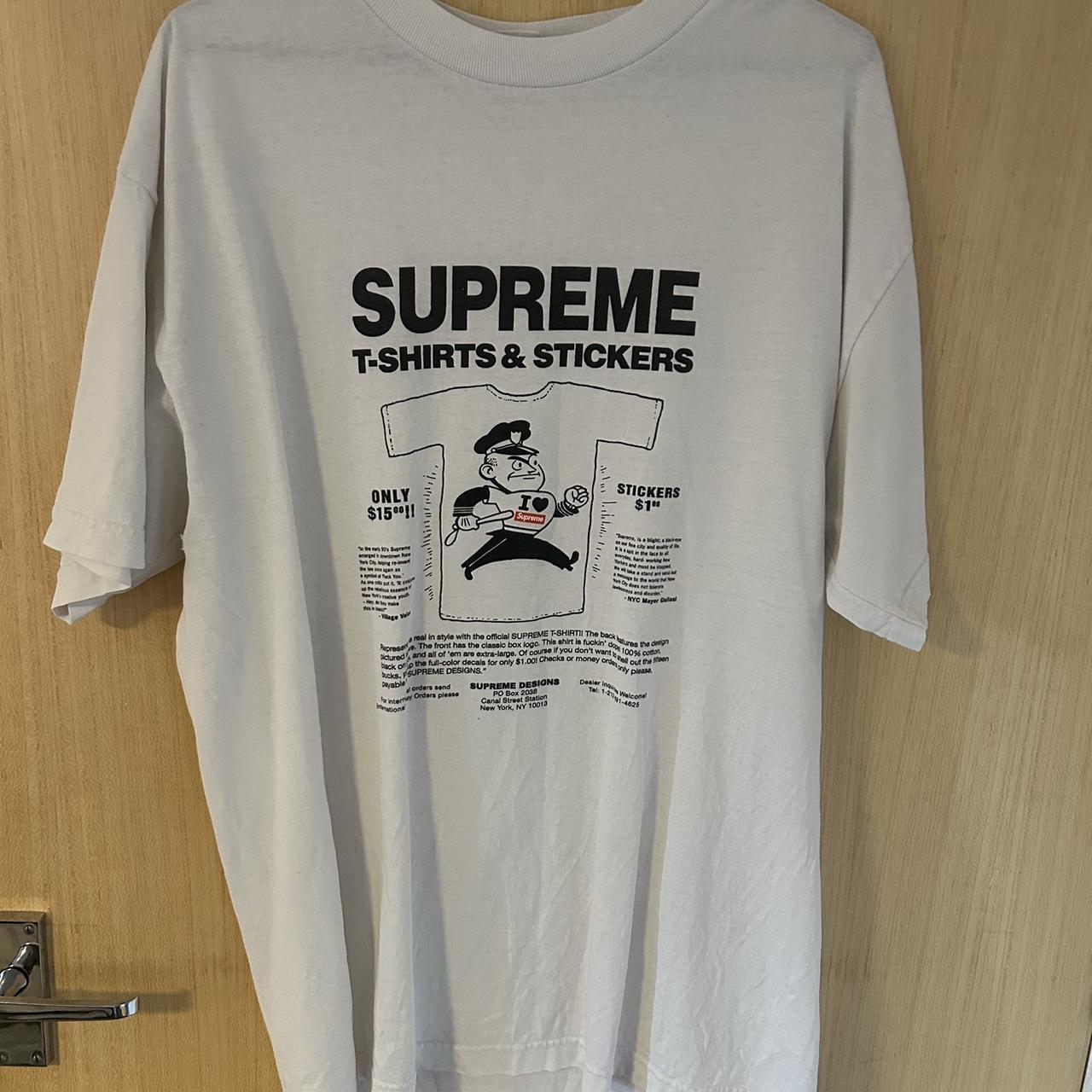 Supreme t shirts and stickers tee on sale