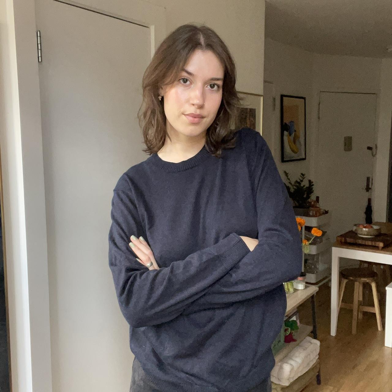 Everlane No Sweat navy Sweater made with organic Depop