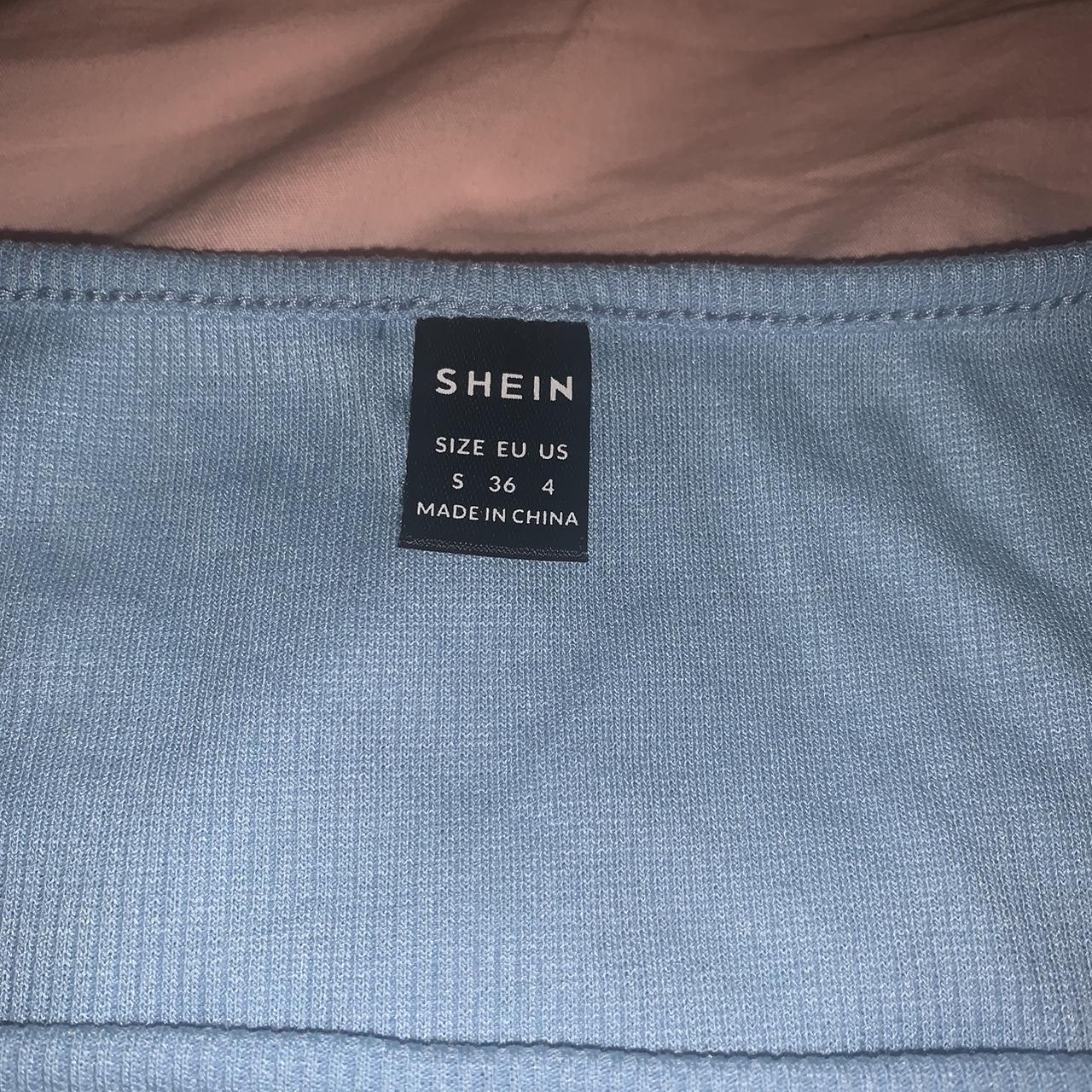 shein baby blue corset top long sleeved. never... Depop