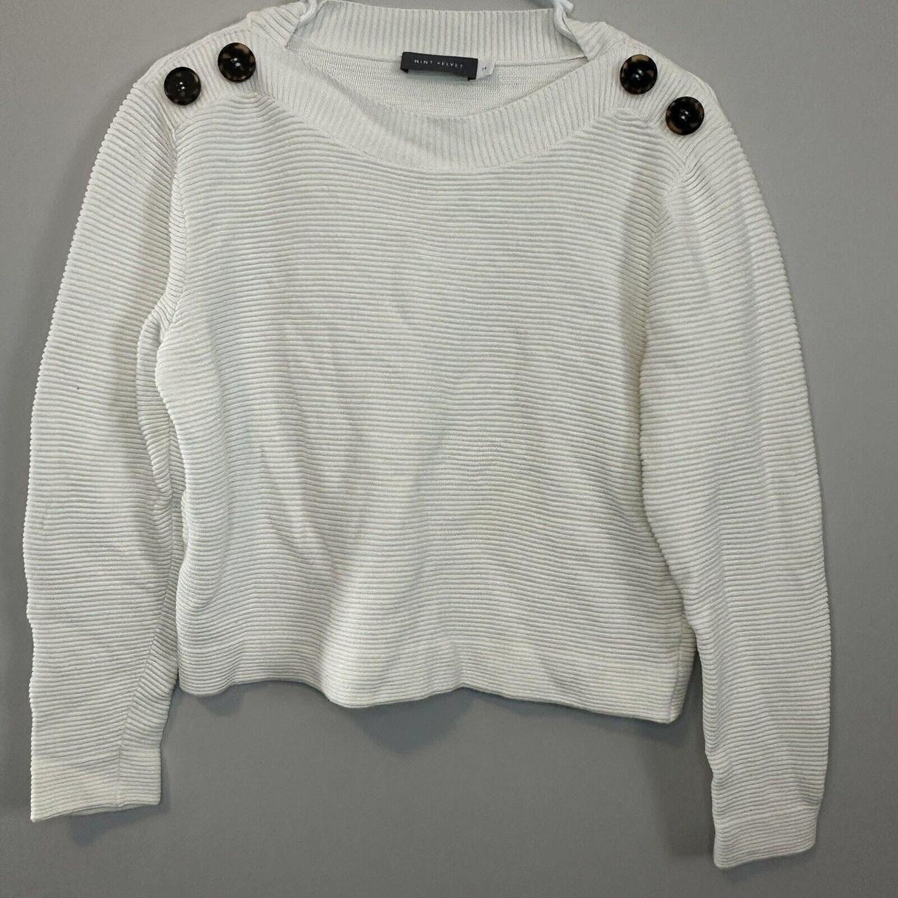 Women’s Size 14 Mint Velvet Cream Cropped Sweater. Depop