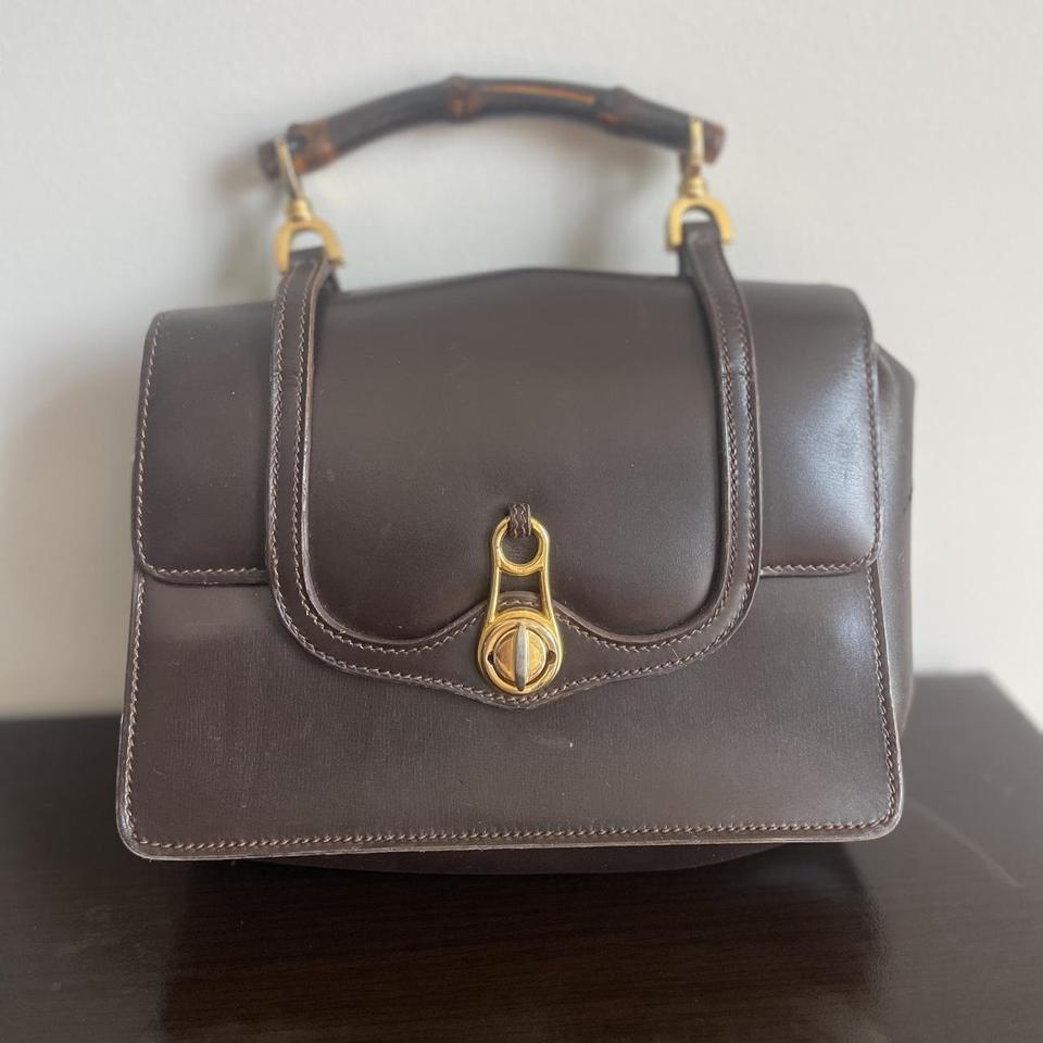 RARE vintage 1960 s Gucci brown leather purse gold Depop