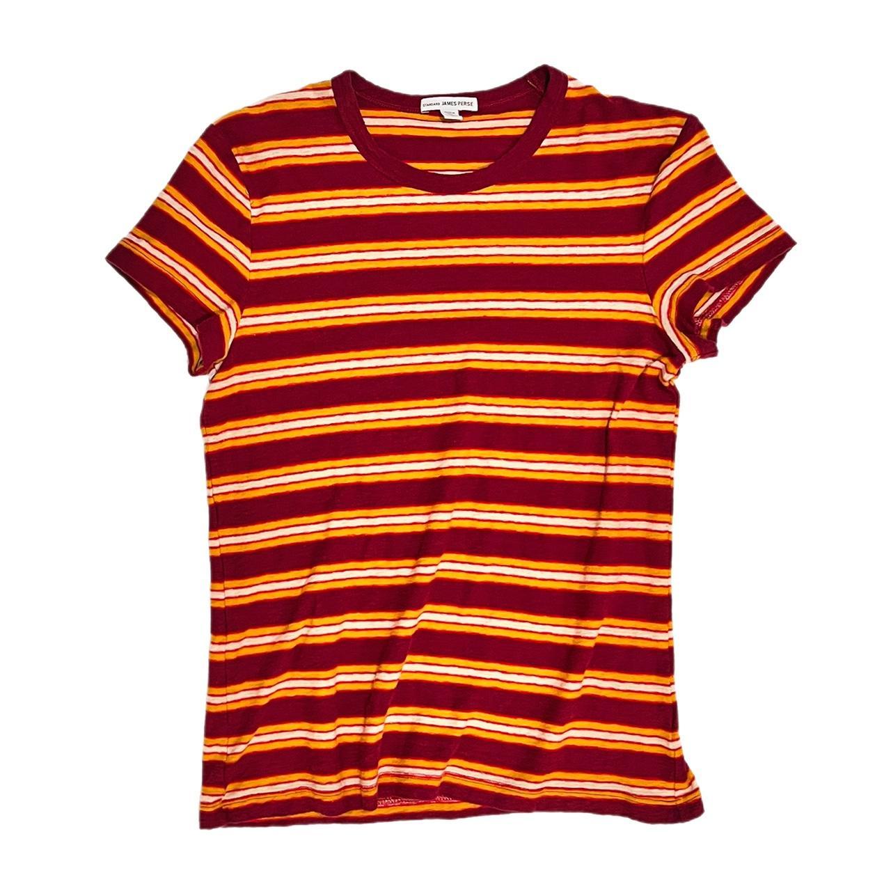 james-perse-ivory-gold-brick-red-stripe-tee-depop