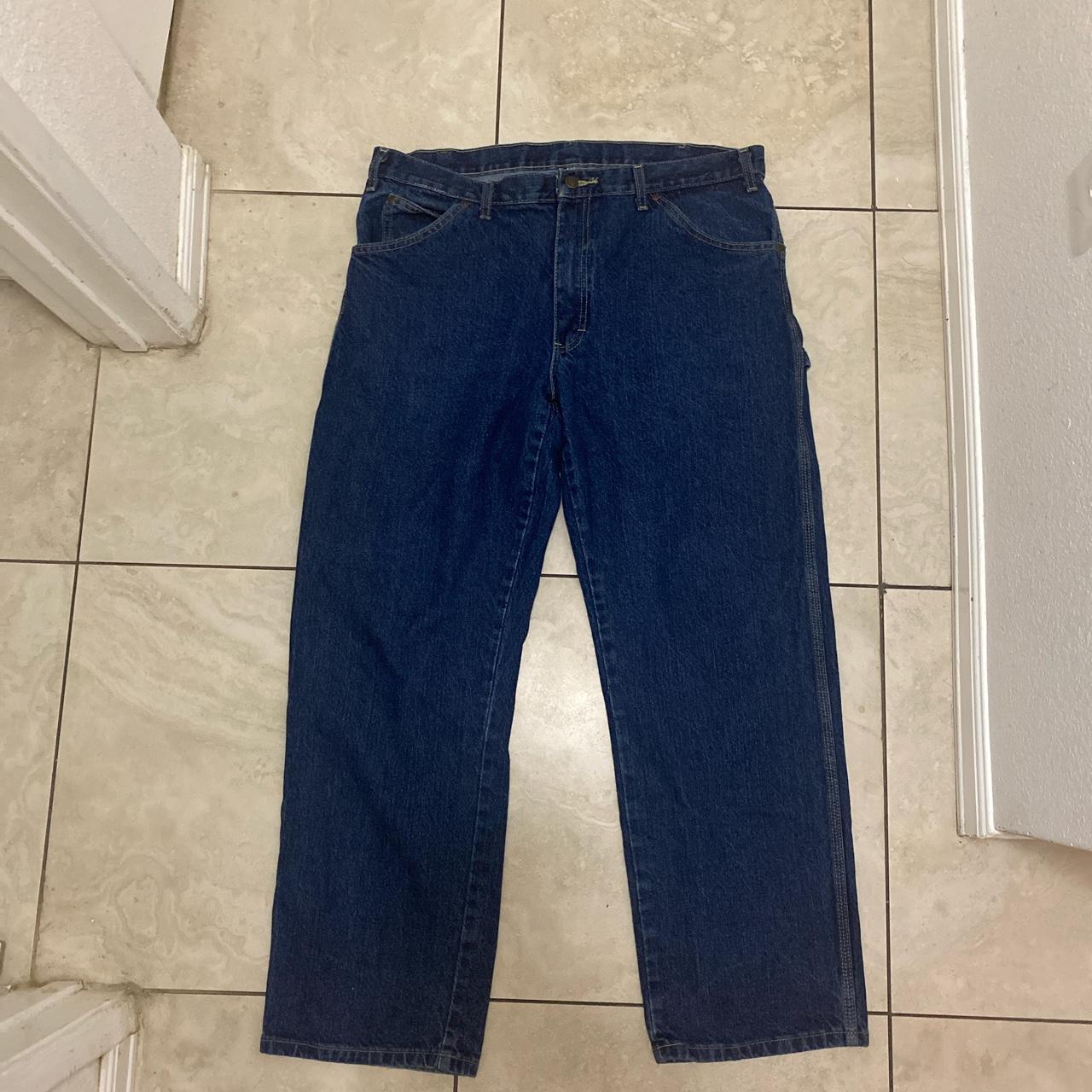 Dickies Blue Work Pants 36x30 Red Dickies Logo FREE... - Depop