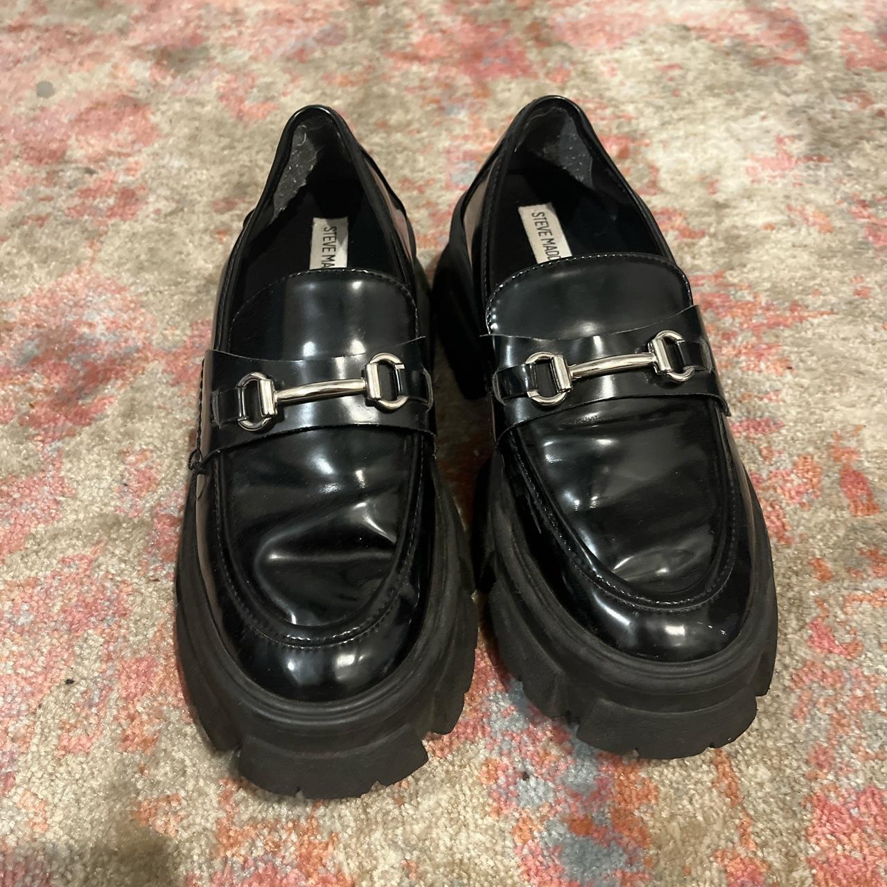 Steve Madden Women's Black Loafers | Depop