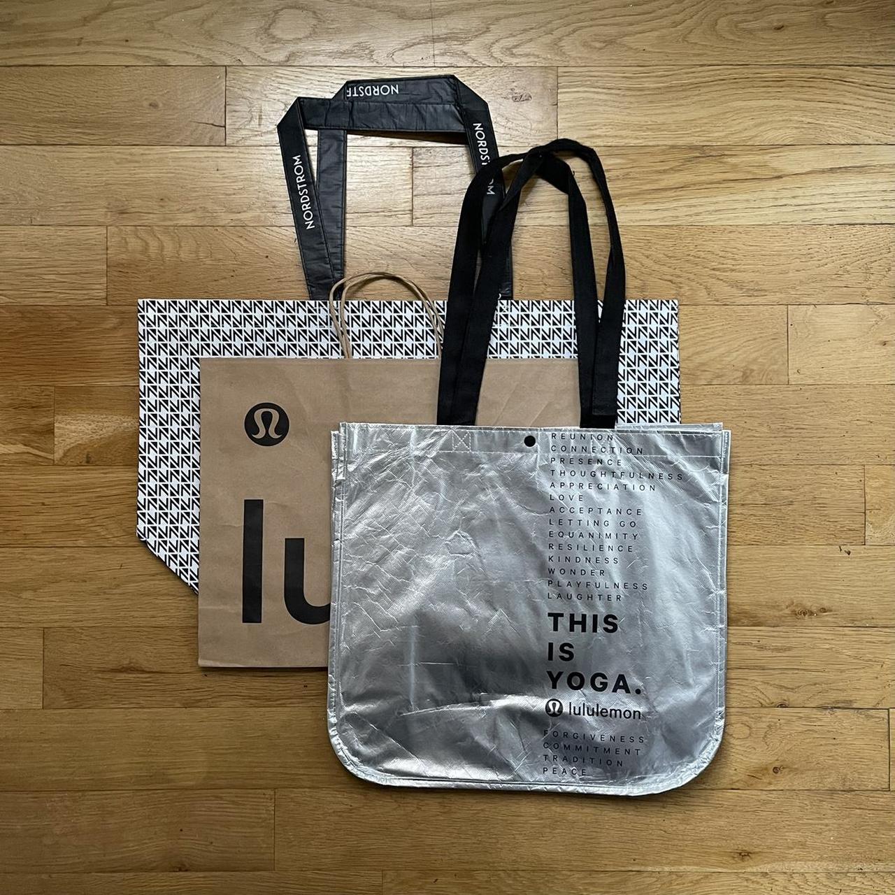 An assortment of reusable Nordstrom & Lululemon bags... Depop