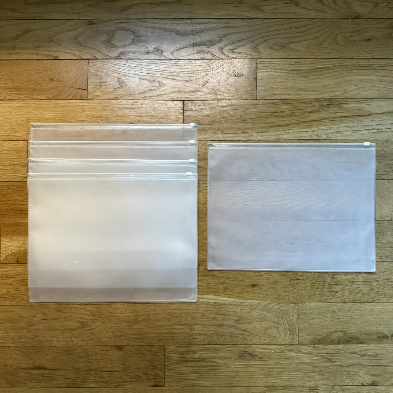 MUJI frosted plastic zip folders (set of 9) are up... - Depop