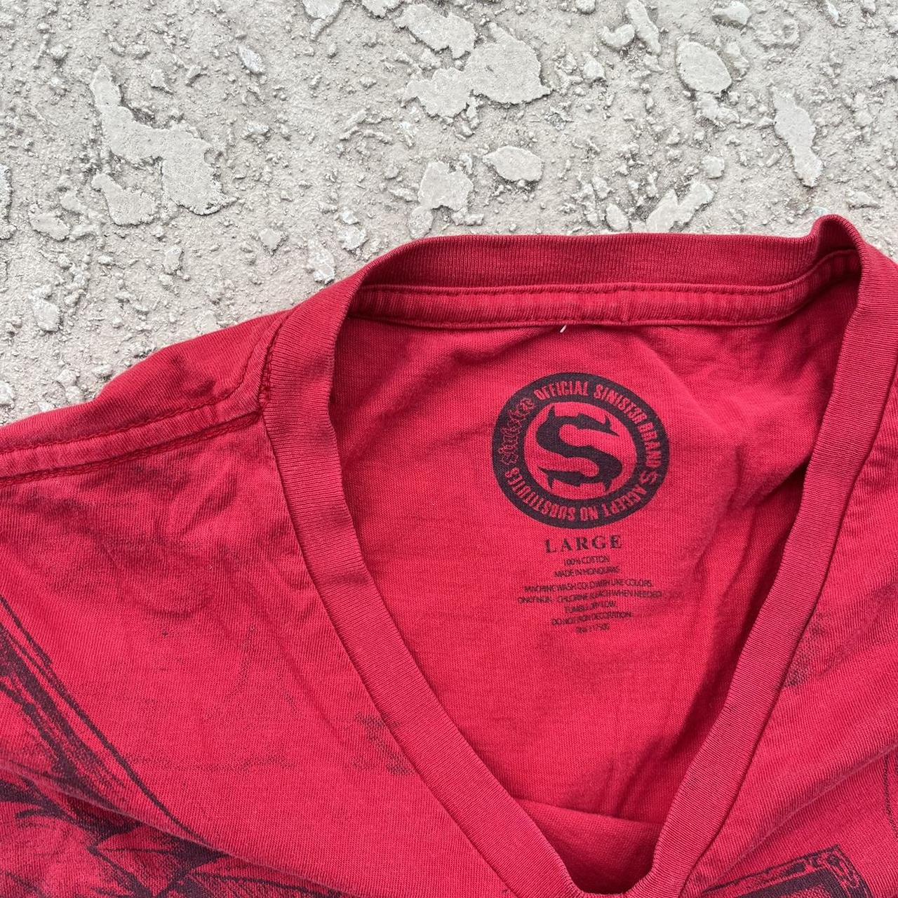 Affliction Men's Red and Black T-shirt (4)