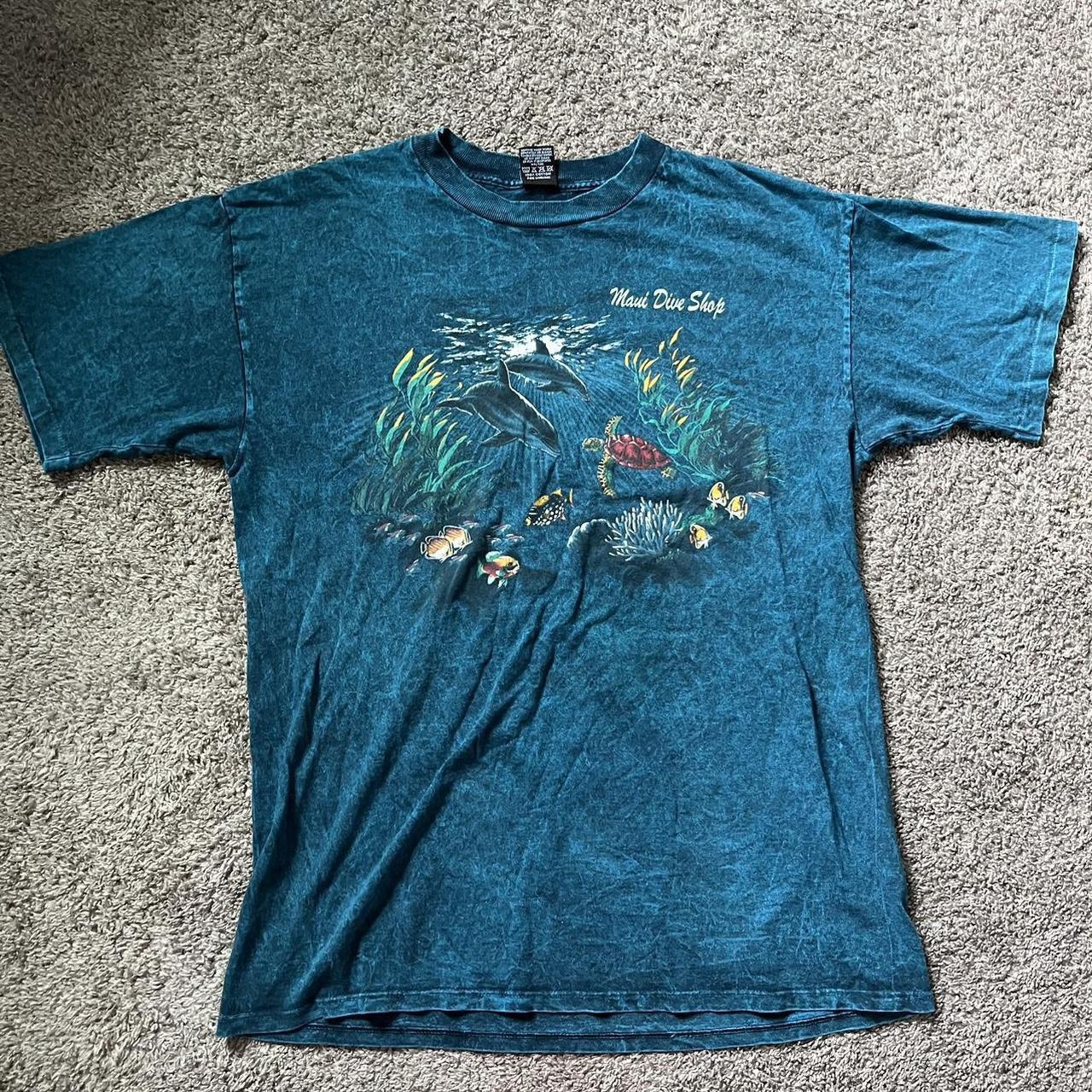 Super sick early 90s vintage Maui dive shop tee, dm... - Depop